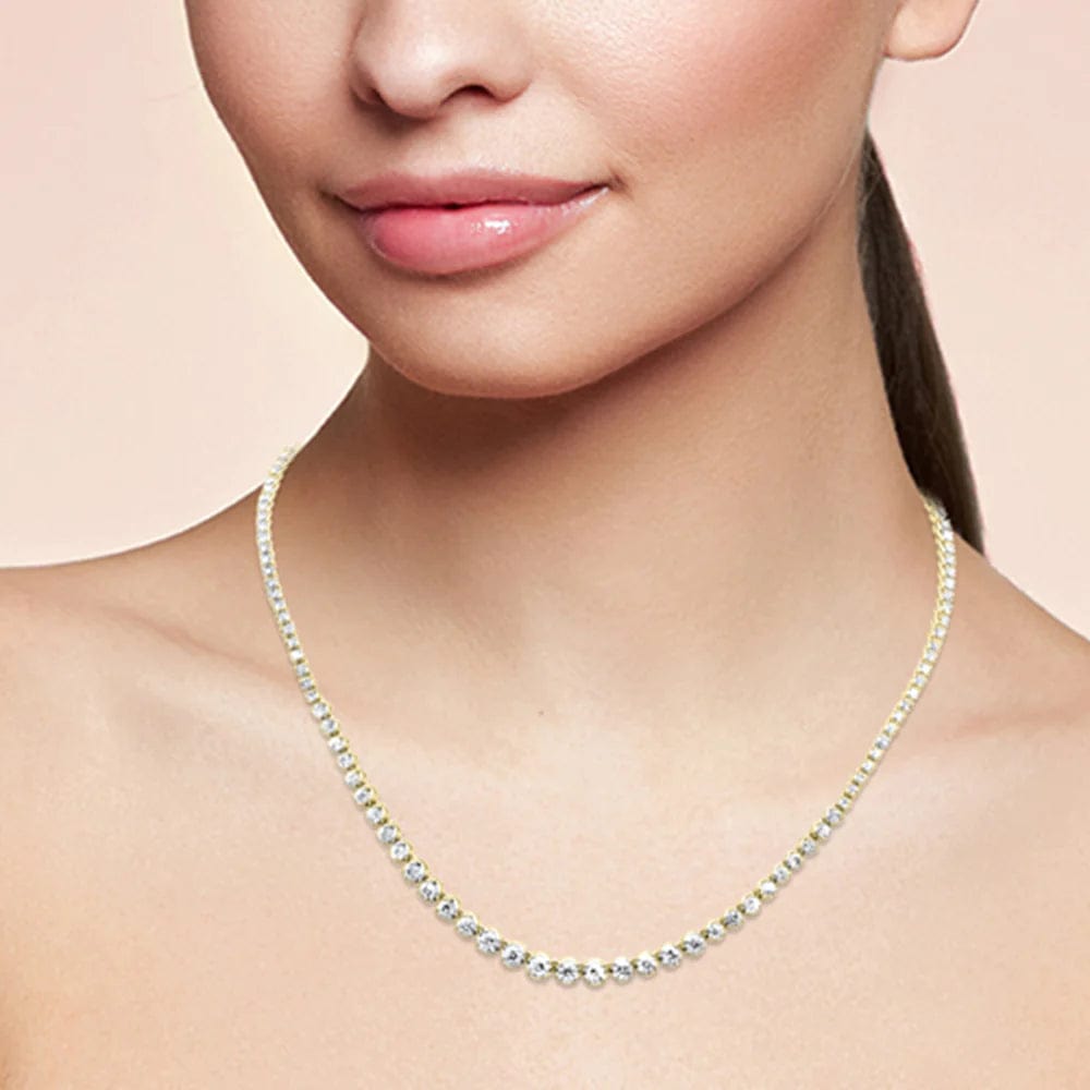 Graduated Natural Diamond Tennis Necklaces 14K Gold BEST BUY!、mySite、g9winljtr