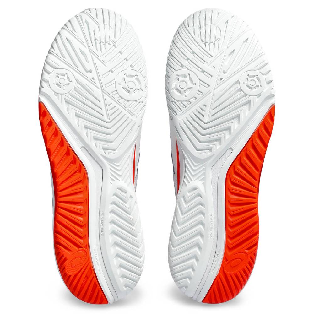 Asics Gel Resolution 9 Men's Tennis Shoe (White/Blue/Orange)