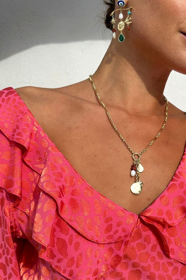 Pink Animal Jacquard Tilda Dress、mySite、solidvoid