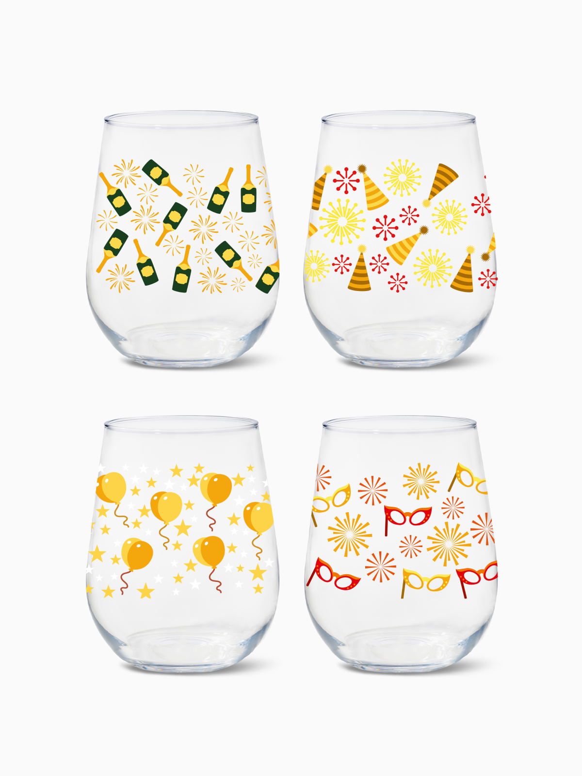 Festive Bliss - RESERVE 16oz Stemless Wine Tritan Copolyester Glass、mySite、camillekostekn