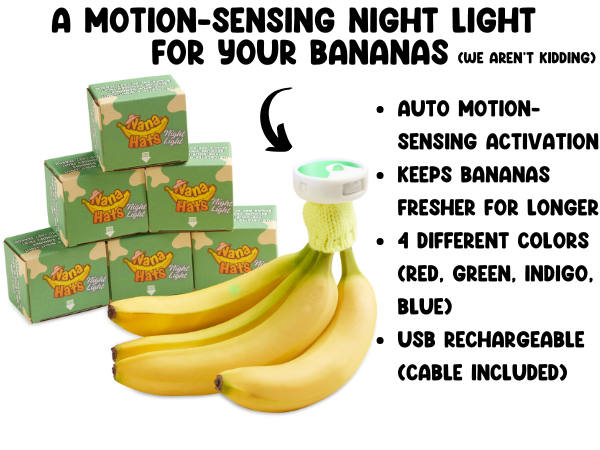 Banana Night Light | Includes Standard Size BPA-Free Silicone Cap with Magnet、mySite、hinf8tx79