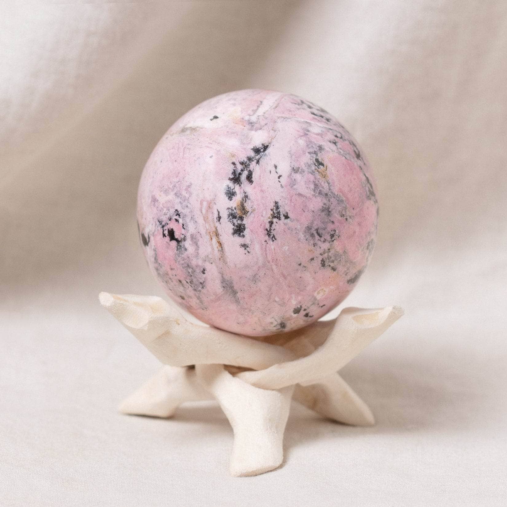 Peruvian Rhodonite Sphere with Tripod - AAA Premium Quality、mySite、hinf8tx79