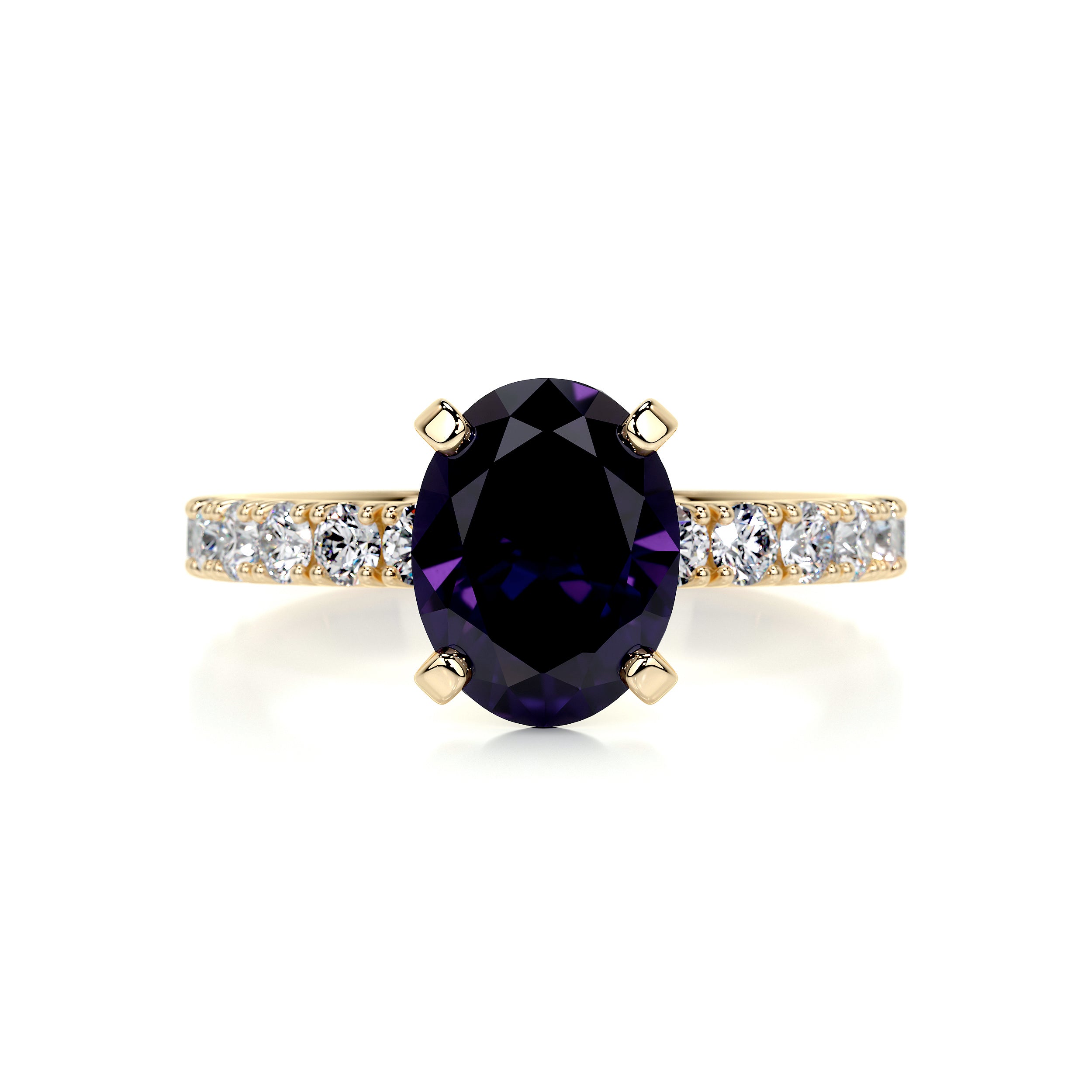 Alison Gemstone & Diamonds Ring (3 Carat) -18K Yellow Gold、mySite、hinf8tx79