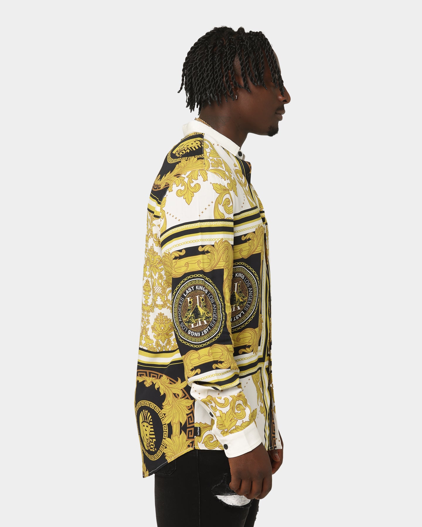 Last Kings Baroque Long Sleeve Shirt Black/White/Gold、mySite、zt4zffjzw