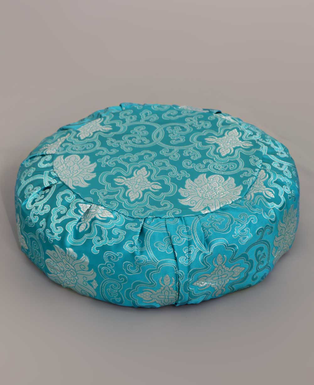 Brocade Zafu Meditation Cushion in Turquoise Blue、mySite、topwebapps