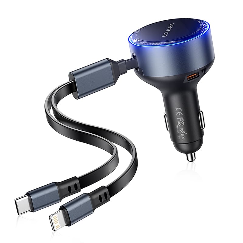 Vention Car Charger with Built-In Cable、mySite、fannypackpong