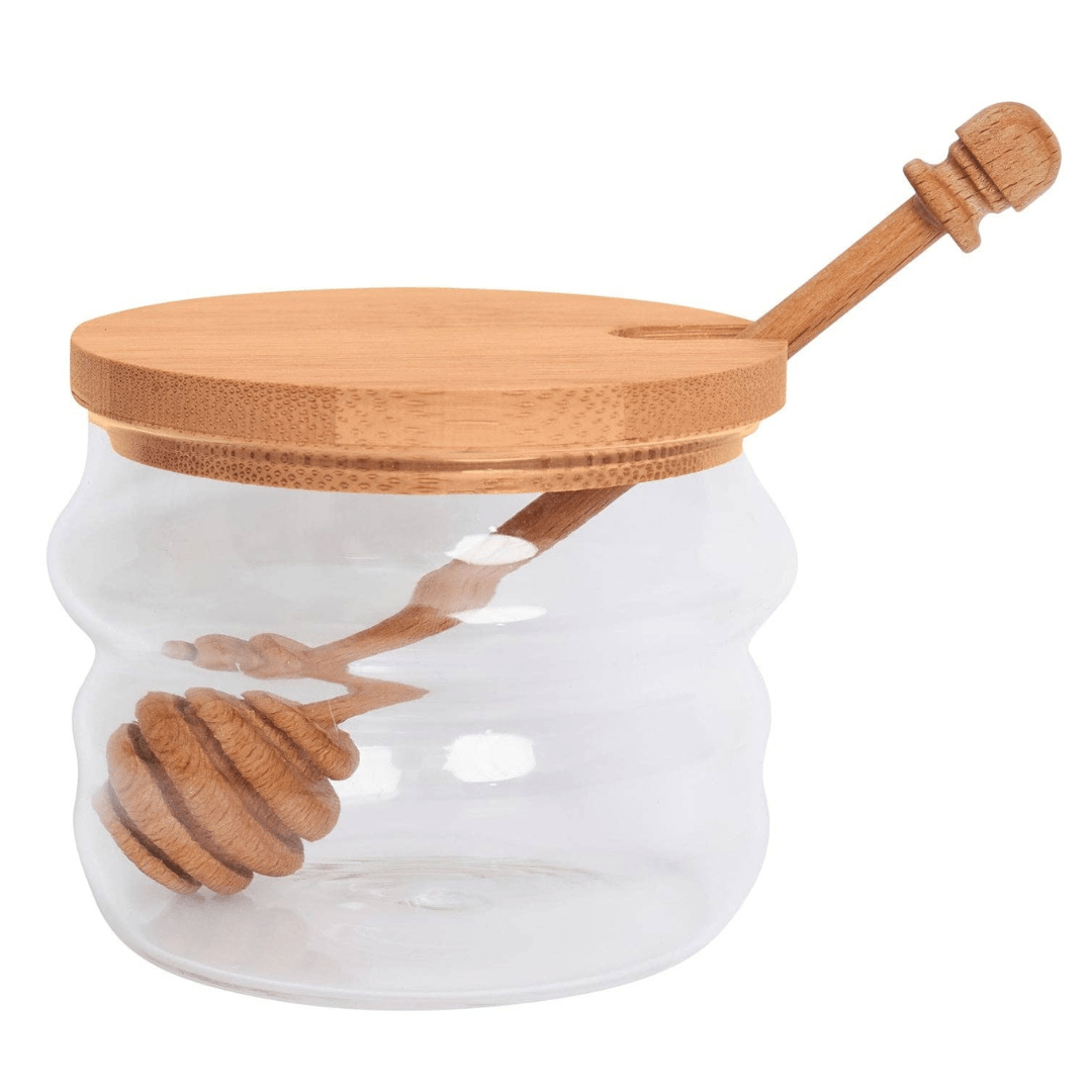 Glass and Birch Beehive Honey Jar and Dipper、mySite、topwebapps