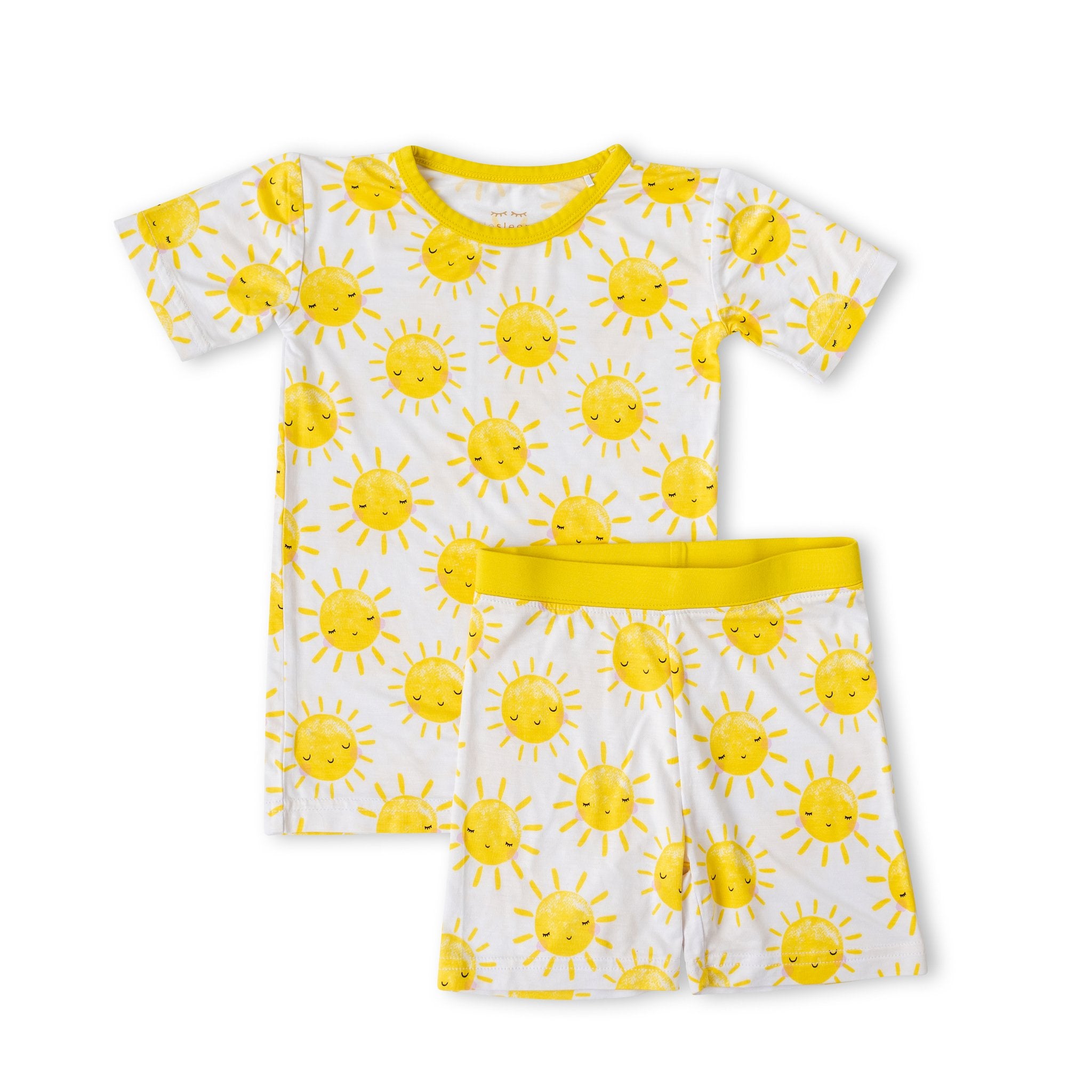  Sunshine Two-Piece Short Sleeve & Shorts Pajama Set、mySite、layawaytickets