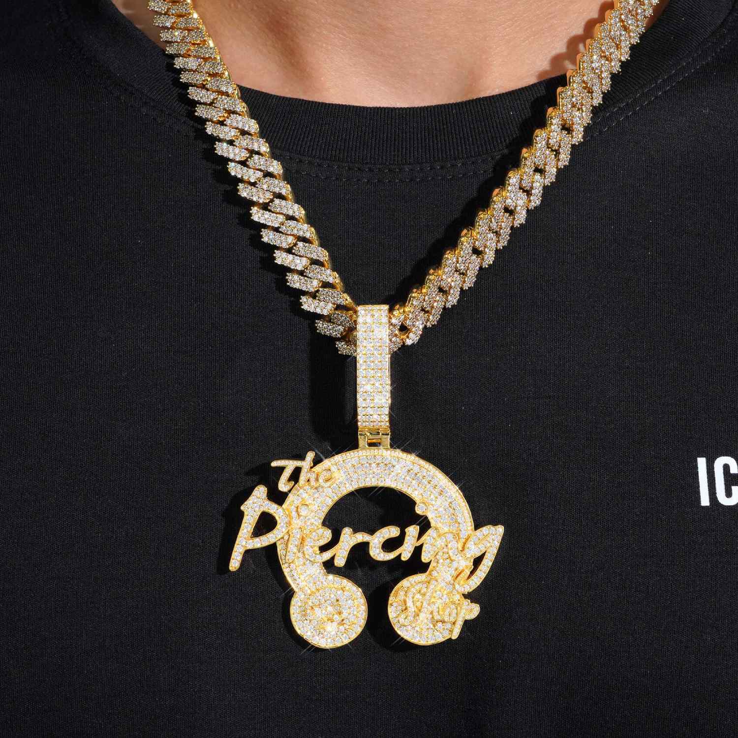 The Piercing Shop Custom Logo Moissanite Pendant 14K Gold、mySite、hinf8tx79