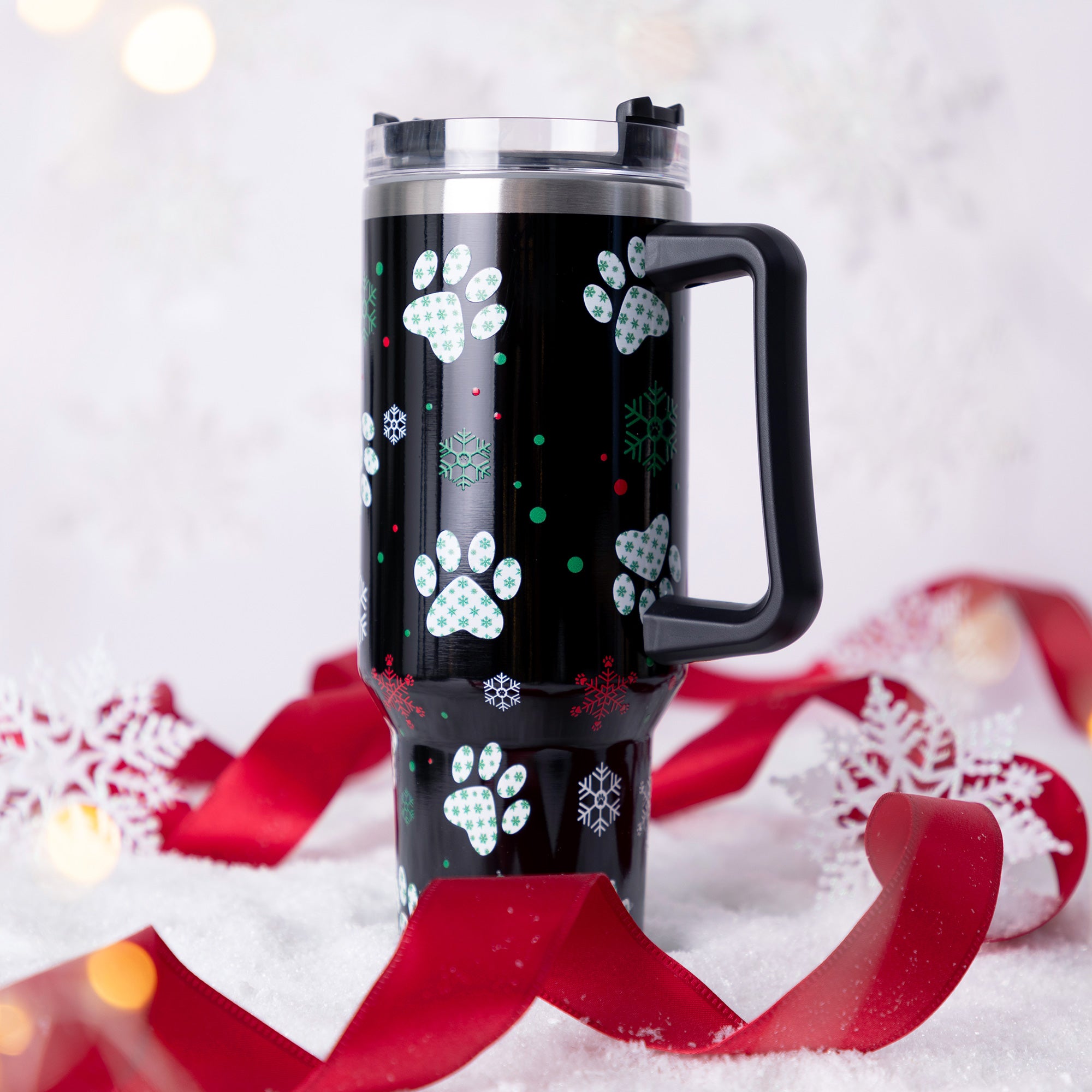 Paw Print Vacuum Sealed Stainless Steel Tumbler - 40 oz、mySite、camillekostekn