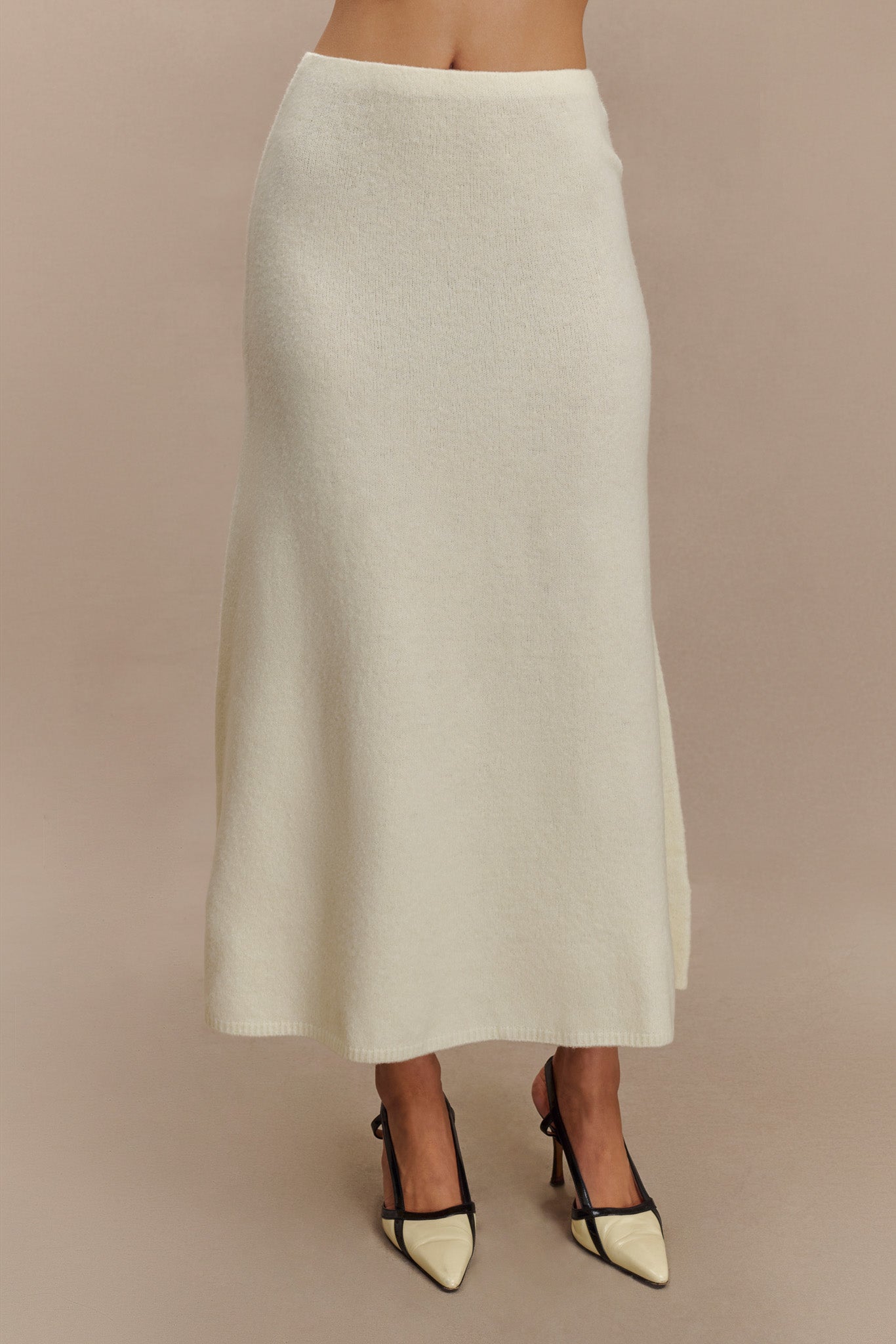 Vivica Knit Maxi Skirt - Ivory Marle、mySite、solidvoid