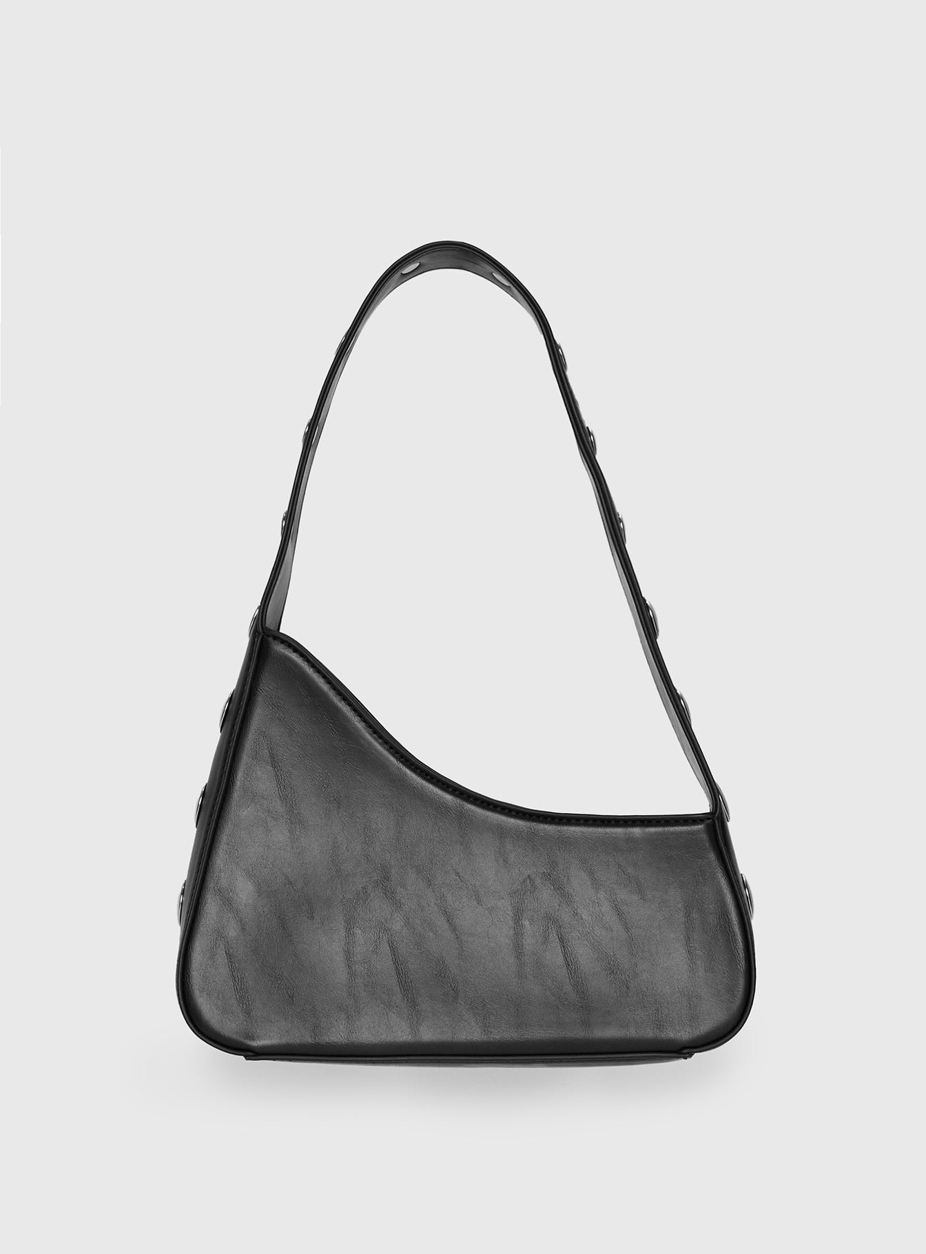 Popular Slanted Shoulder Bag Black、mySite、solidvoid