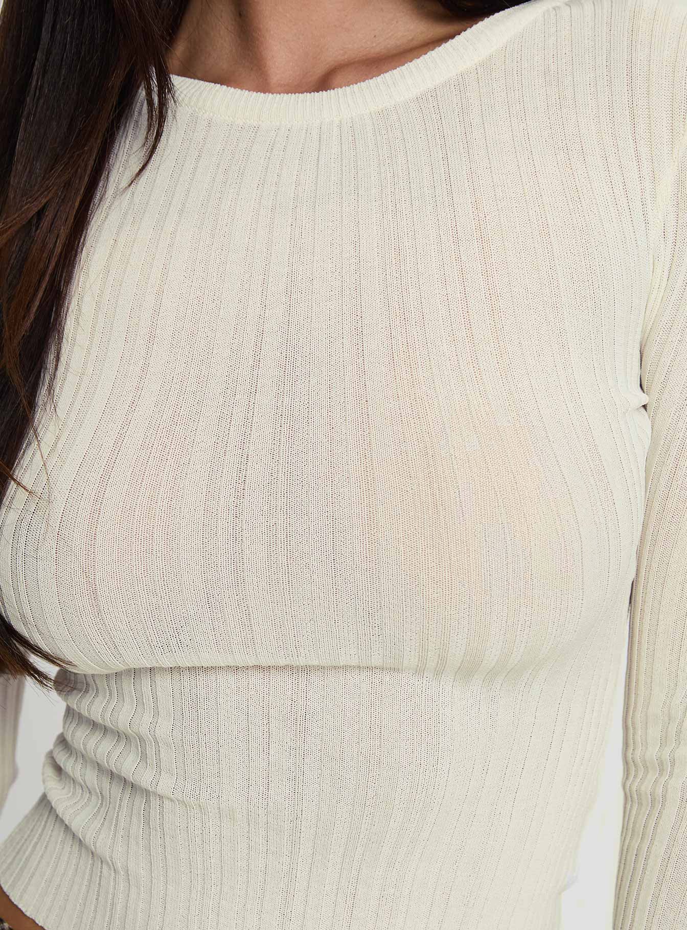 Rylin Long Sleeve Top Cream、mySite、solidvoid