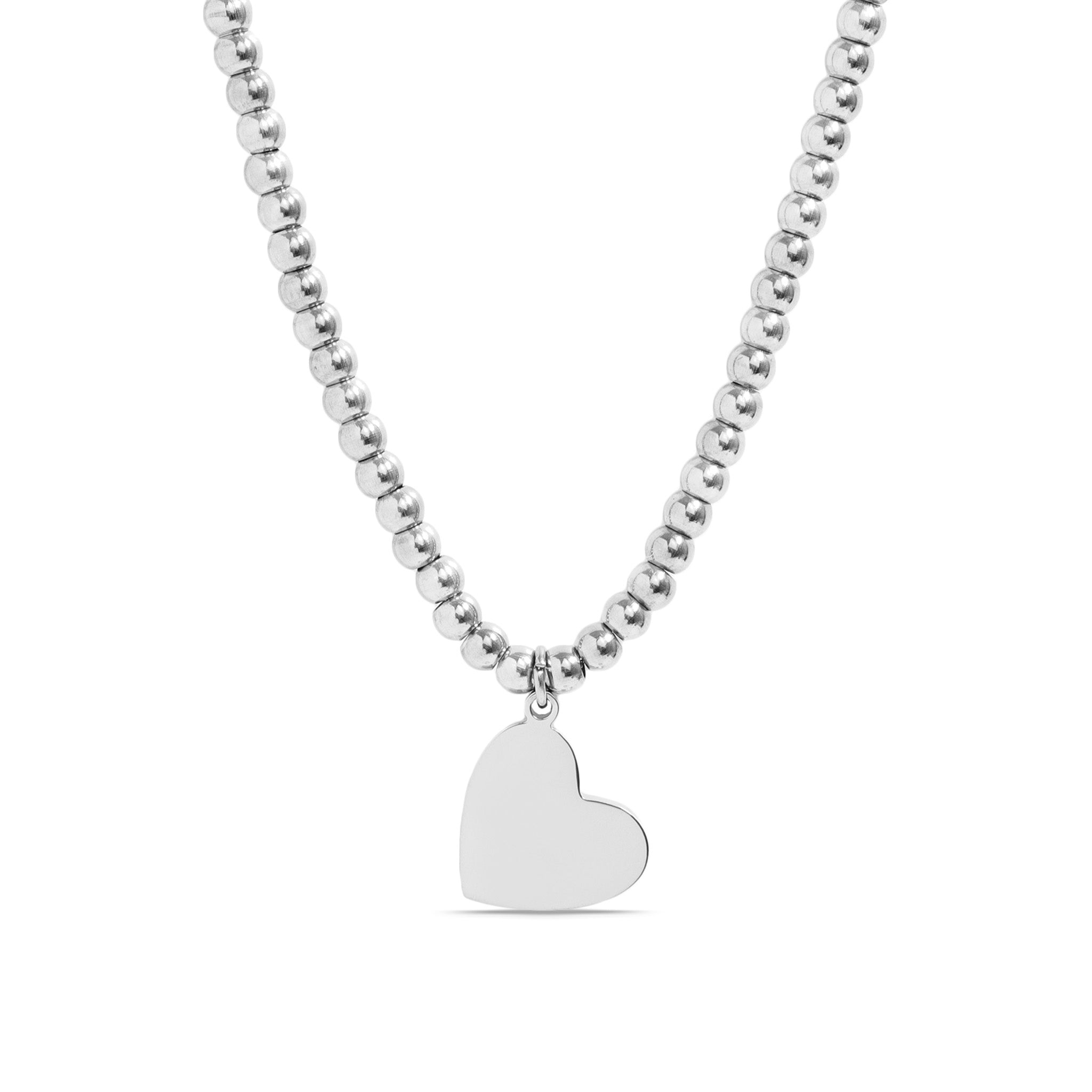 18K PVD Coated Stainless Steel Heart Beaded Necklace with 2 Extension / SBB0277、mySite、dreamappss