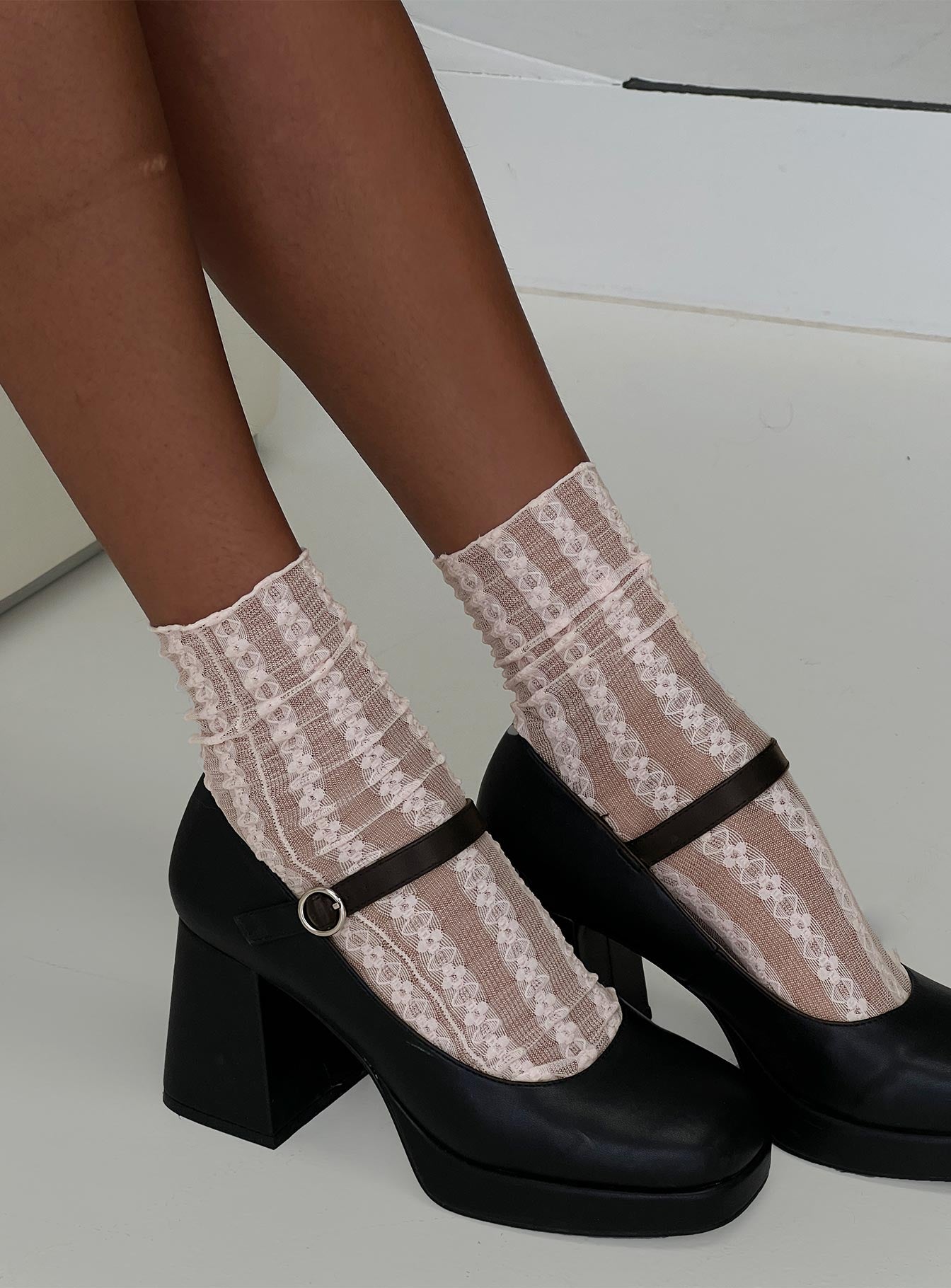 Spanlow Sheer Socks Pink、mySite、solidvoid