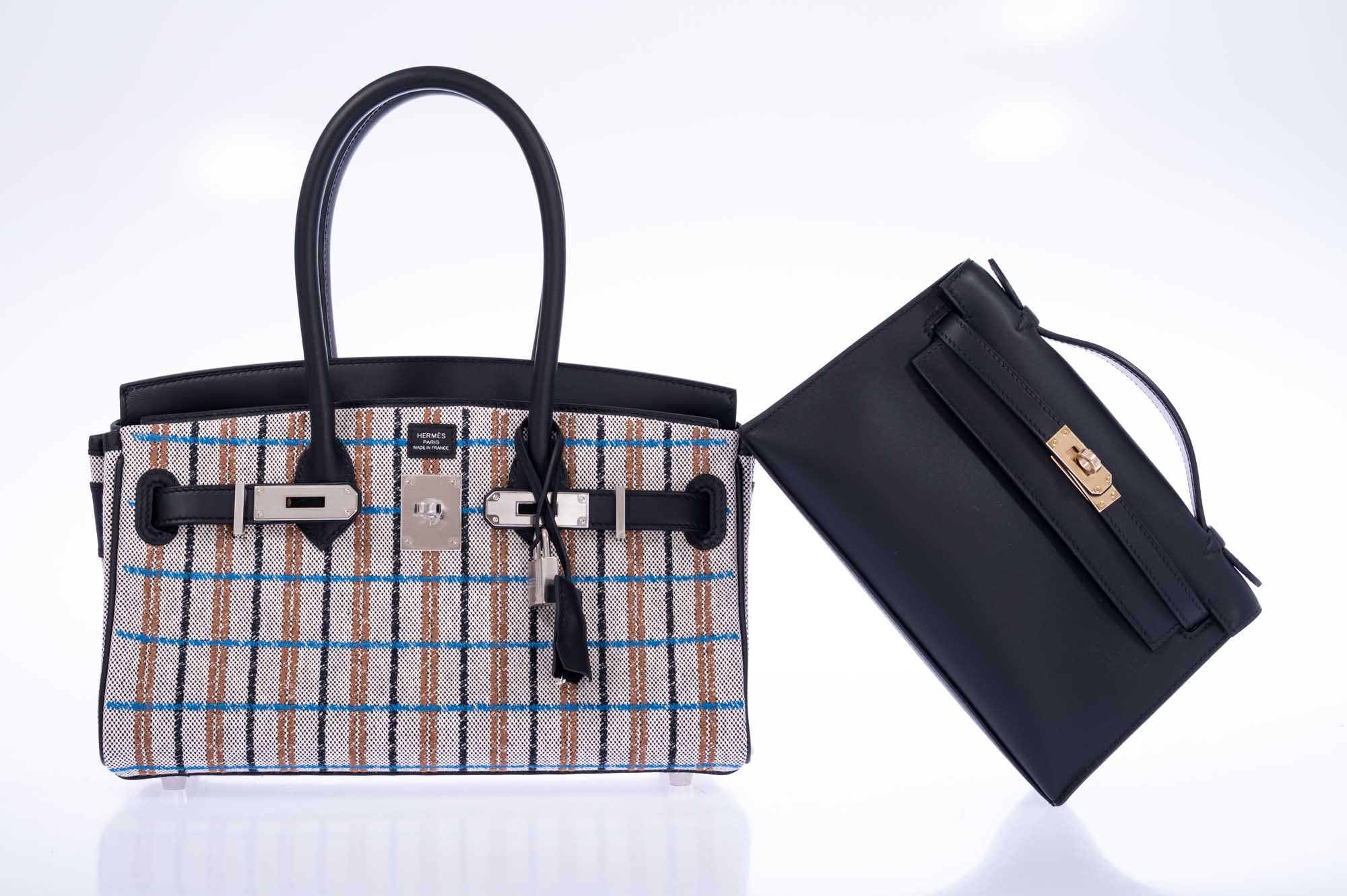 Hermès Birkin Shoulder Light 29 in Black Evercolor and Embroidered Toile Palladium Hardware、mySite、garminoutage.com