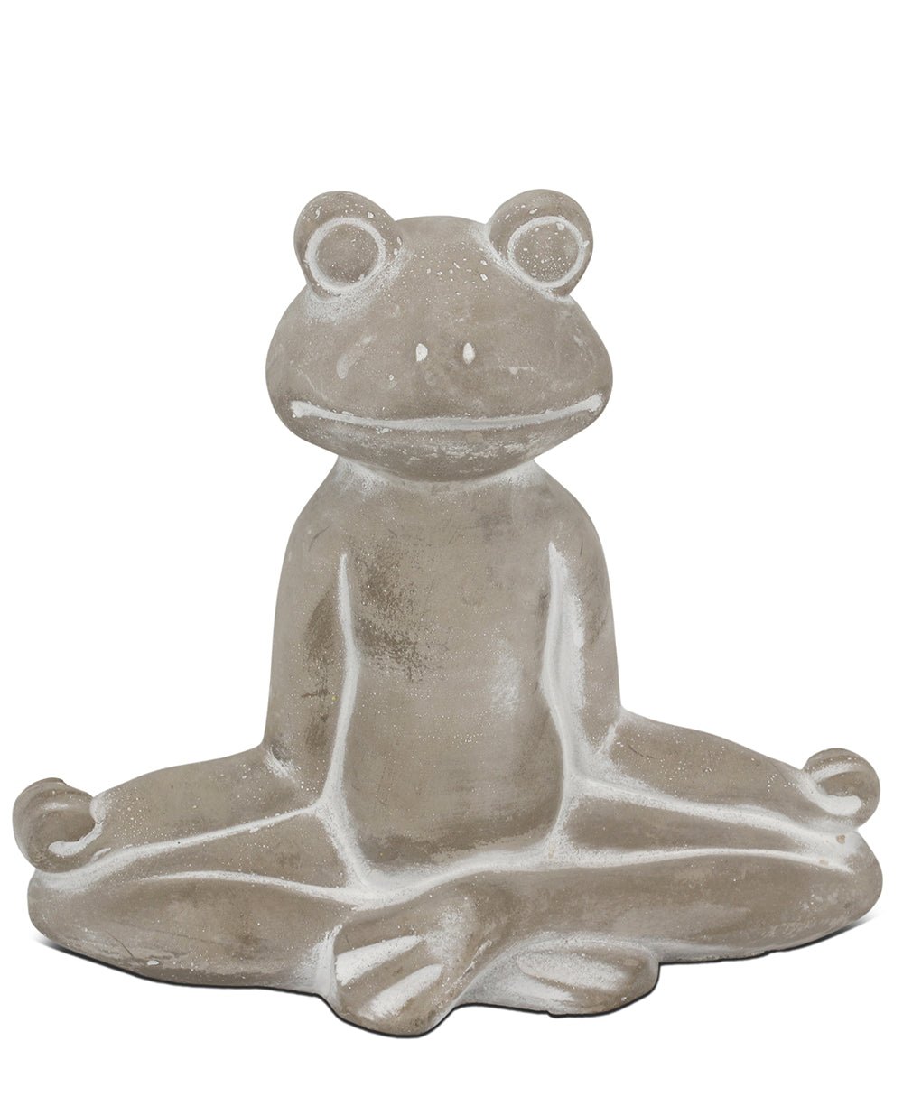 Imperfectly Perfect Tranquil Cement Meditating Yoga Frog Statue、mySite、topwebapps