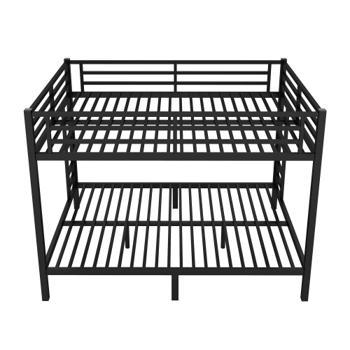 Metal Queen over Queen Bunk Bed for Teens and Adults,Space-Saving/Noise Reduced/No Box Spring Needed, Black、、casual