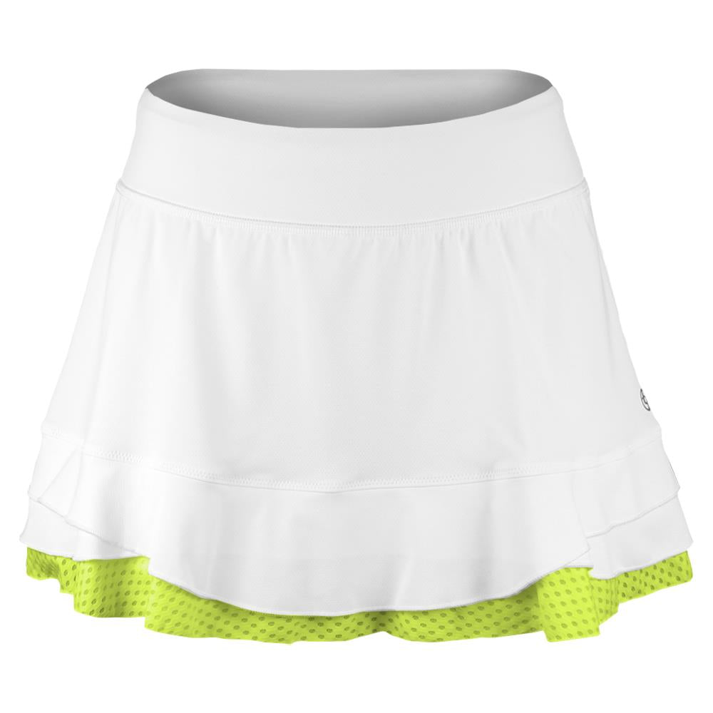 Lija Women's Time To Shine Distract 13 Skort - White/Chartreuse、mySite、neckold