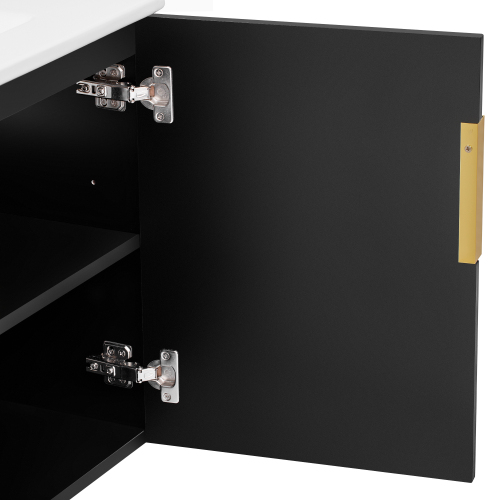 30" Vintage Bathroom Vanity with Ceramic Sink, with 3 Holes Single Ceramic Sink, Bathroom Storage Vanity Cabinet with 2 Soft Closing Doors、、xpatfood