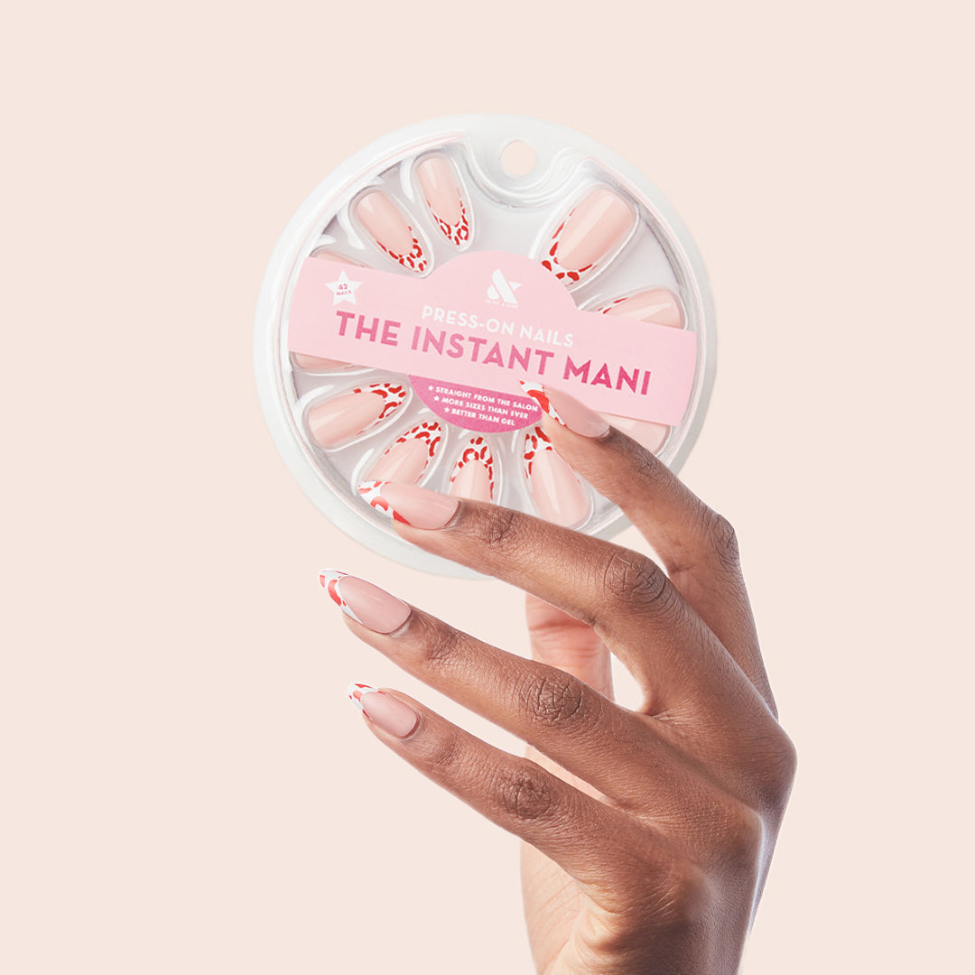 Cheetah French - Press-On | Long | Almond、mySite、solidvoid