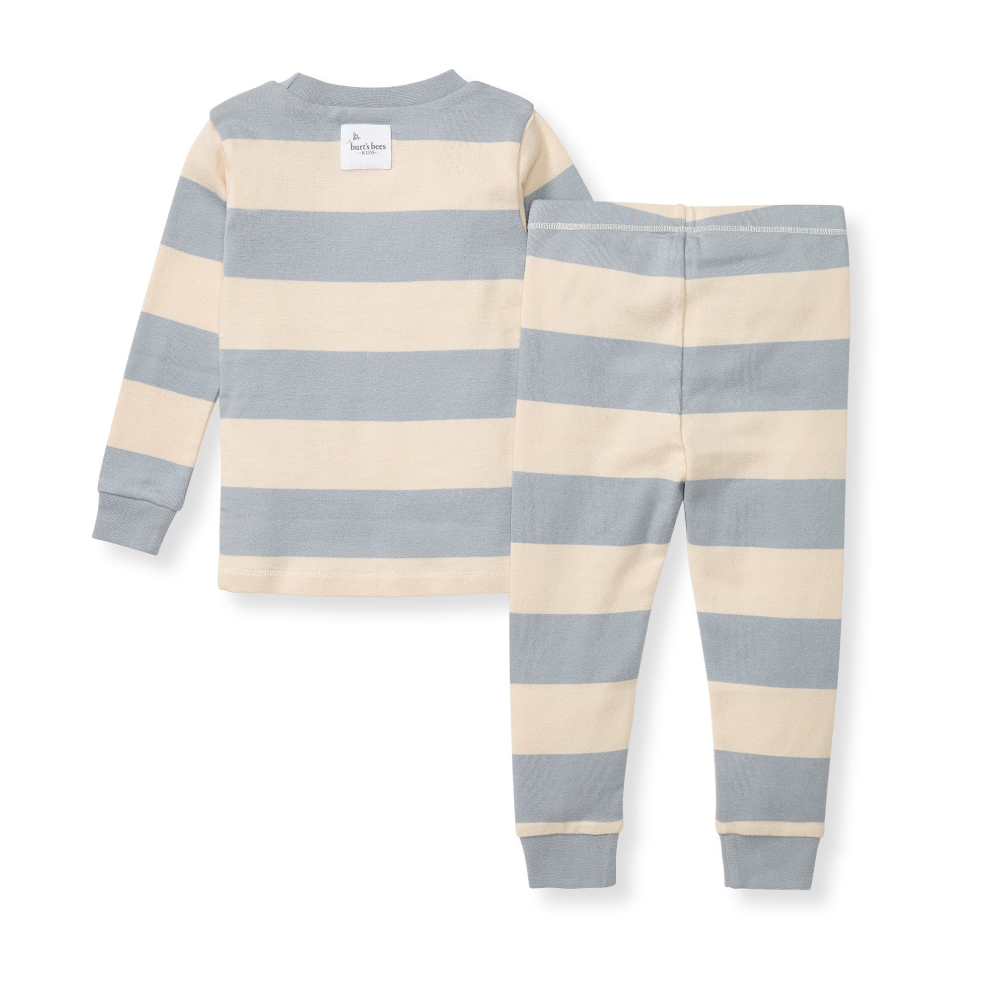 Rugby Stripe Organic Cotton Two-Piece Pajamas - Quarry、mySite、g9winljtr