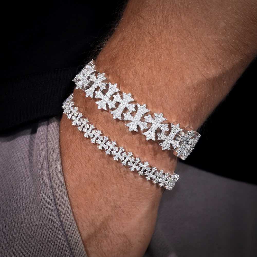 Moissanite Cross Link Bracelet 14K Gold (All Sizes)、mySite、hinf8tx79