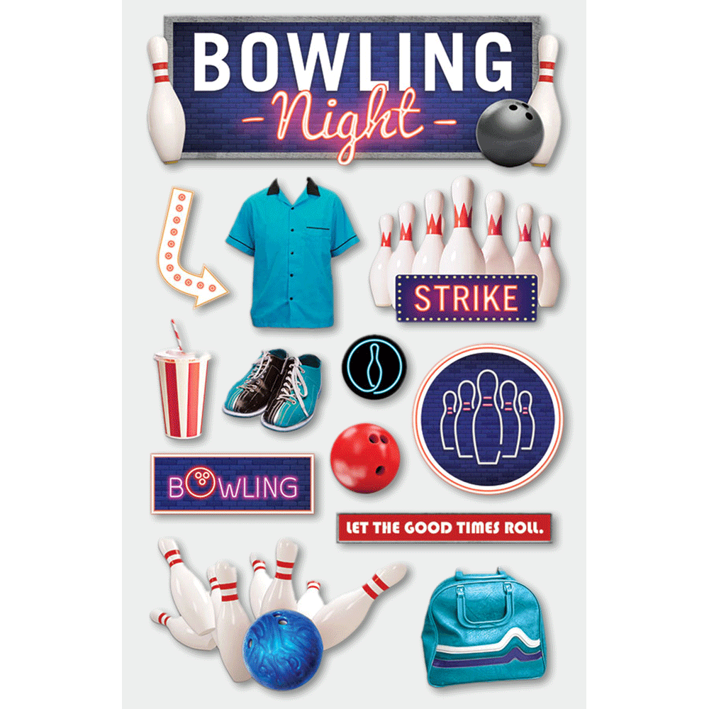  Bowling Night 3-D Stickers、mySite、ghnorth