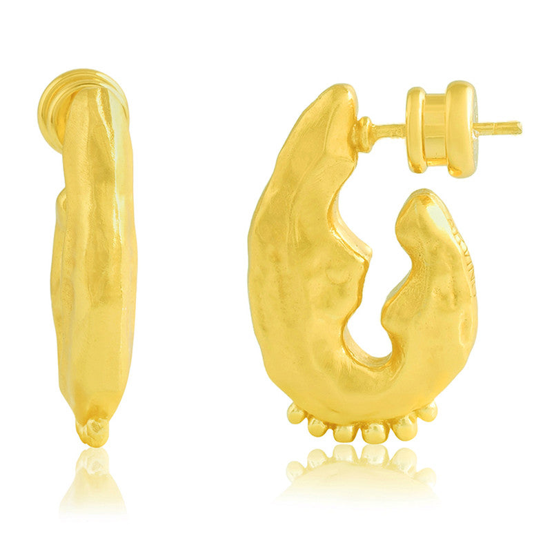 Textured Hanging Rawa Earrings | 14K Gold Plated、mySite、camillekostekn