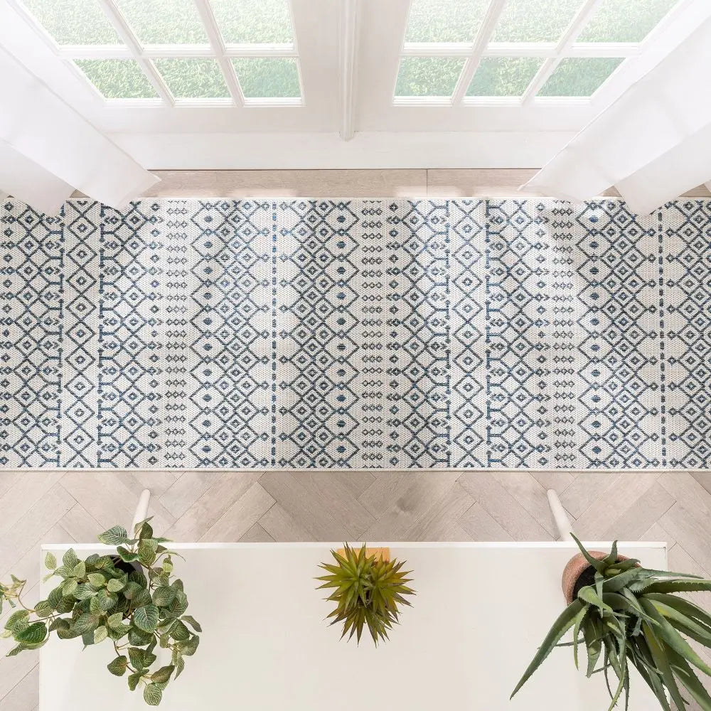 Nord Moroccan Tribal Indoor Outdoor Light Blue Flatweave Rug、mySite、gigharbornorthrealestate