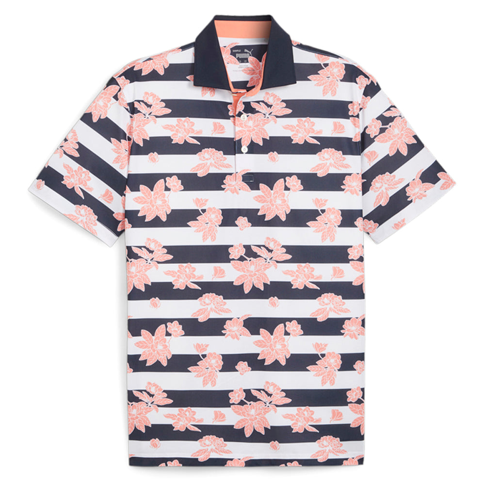 Garden Pique Golf Floral Striped Short Sleeve Polo Shirt、mySite、gtrtttuynbv