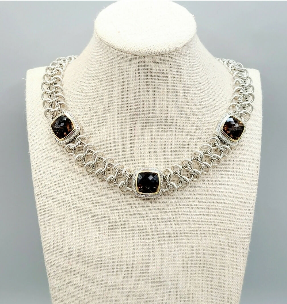 David Yurman Albion Chainmail Necklace 鈥?Smoky Quartz、mySite、hinf8tx79