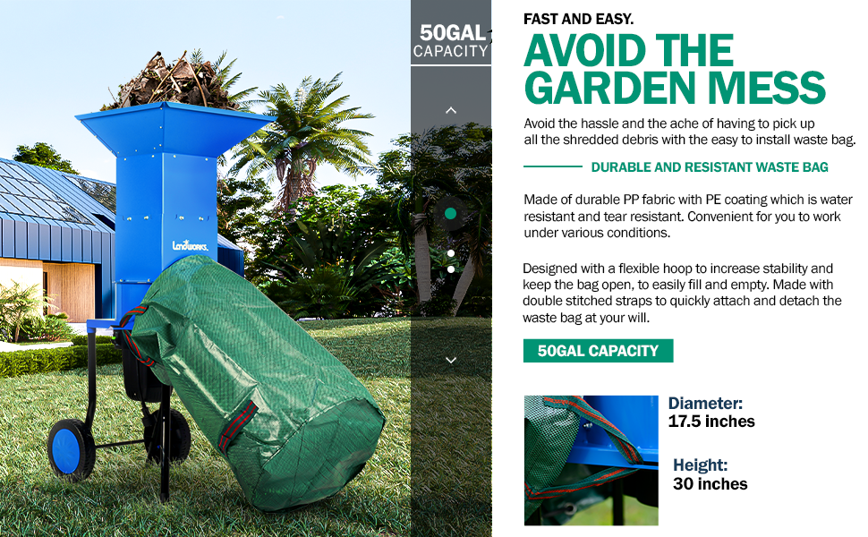 electric leaf shredder mulcher outdoor waste management garden lawn grass home improvement