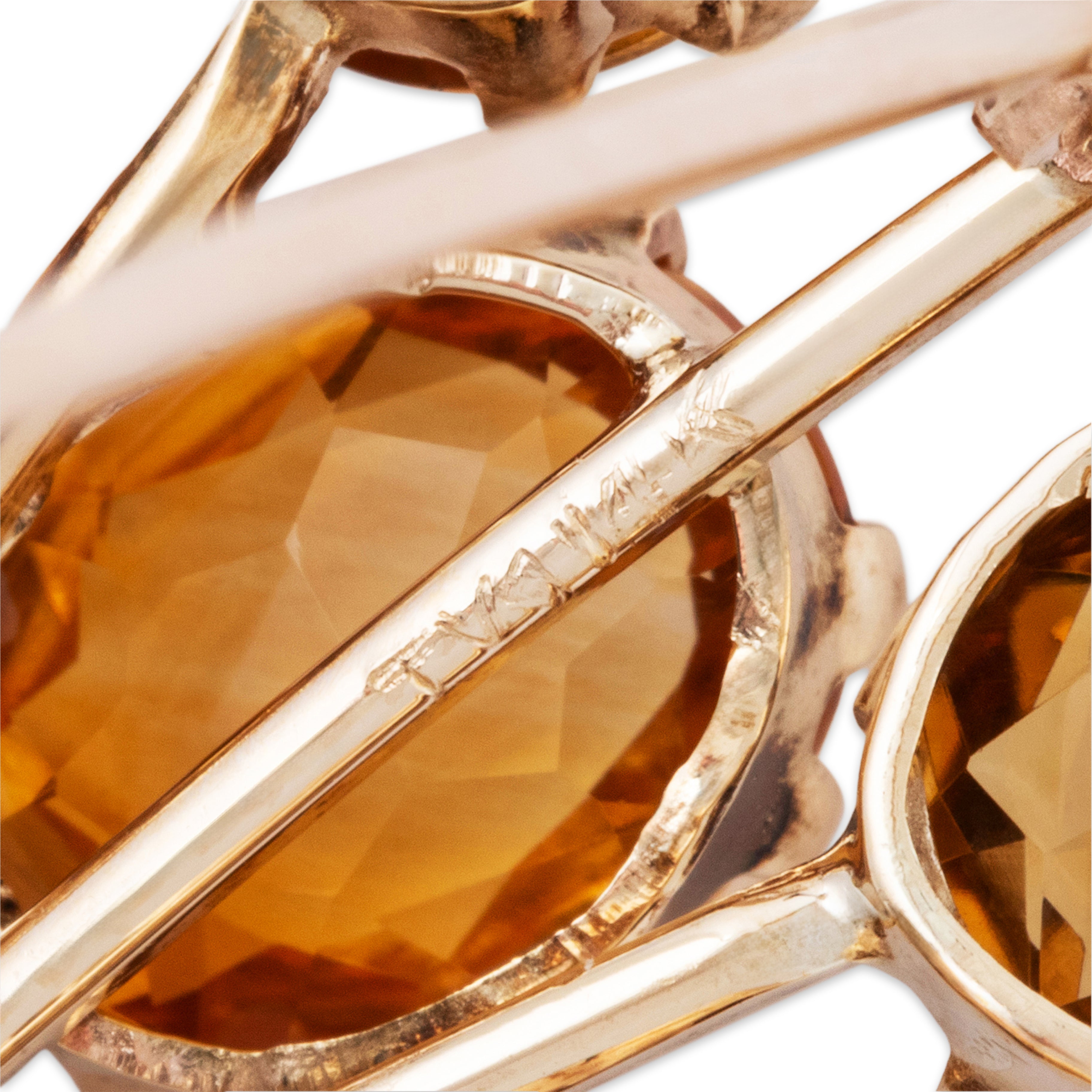 Vintage Large 14k Yellow Gold 16.16cttw Citrine Diamond Bouquet Of Sunshine Pin、mySite、hinf8tx79