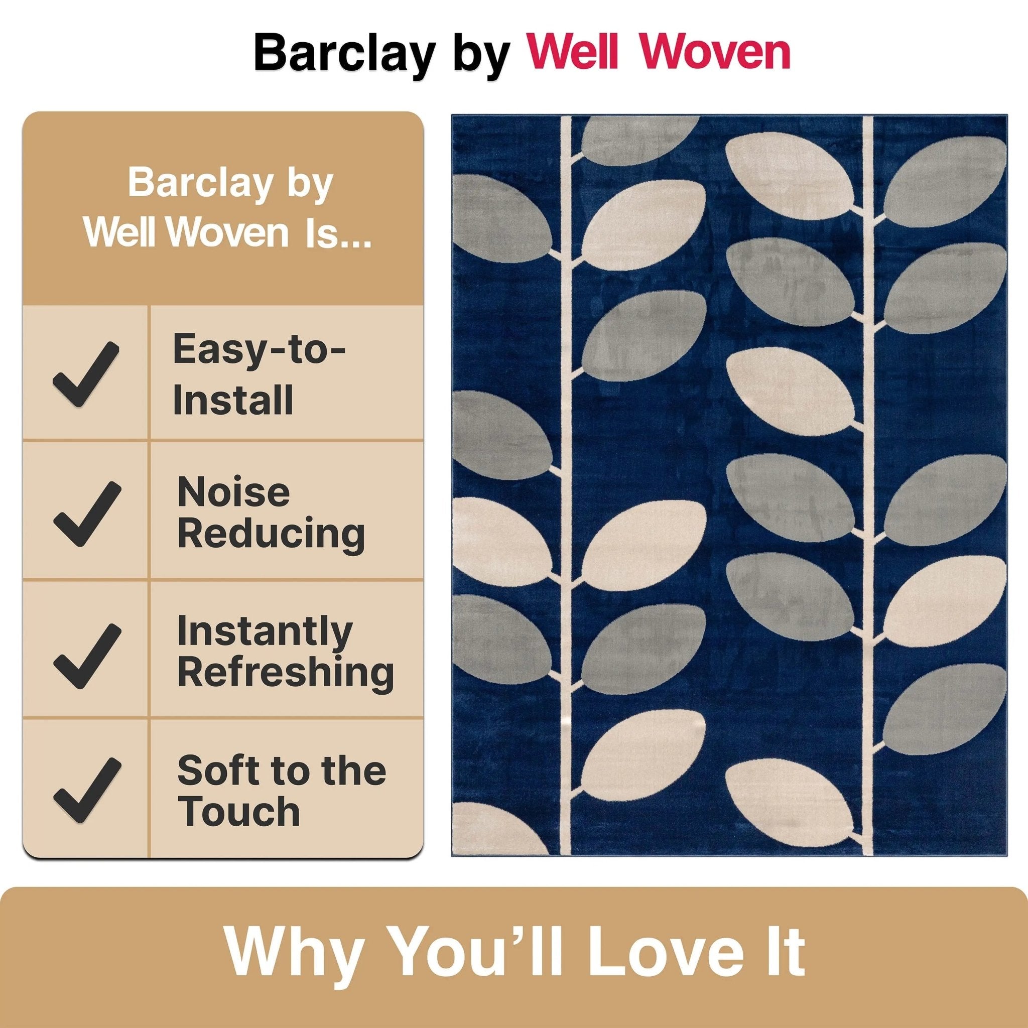 Belinay Botanical Leaves Pattern Rug、mySite、gigharbornorthrealestate