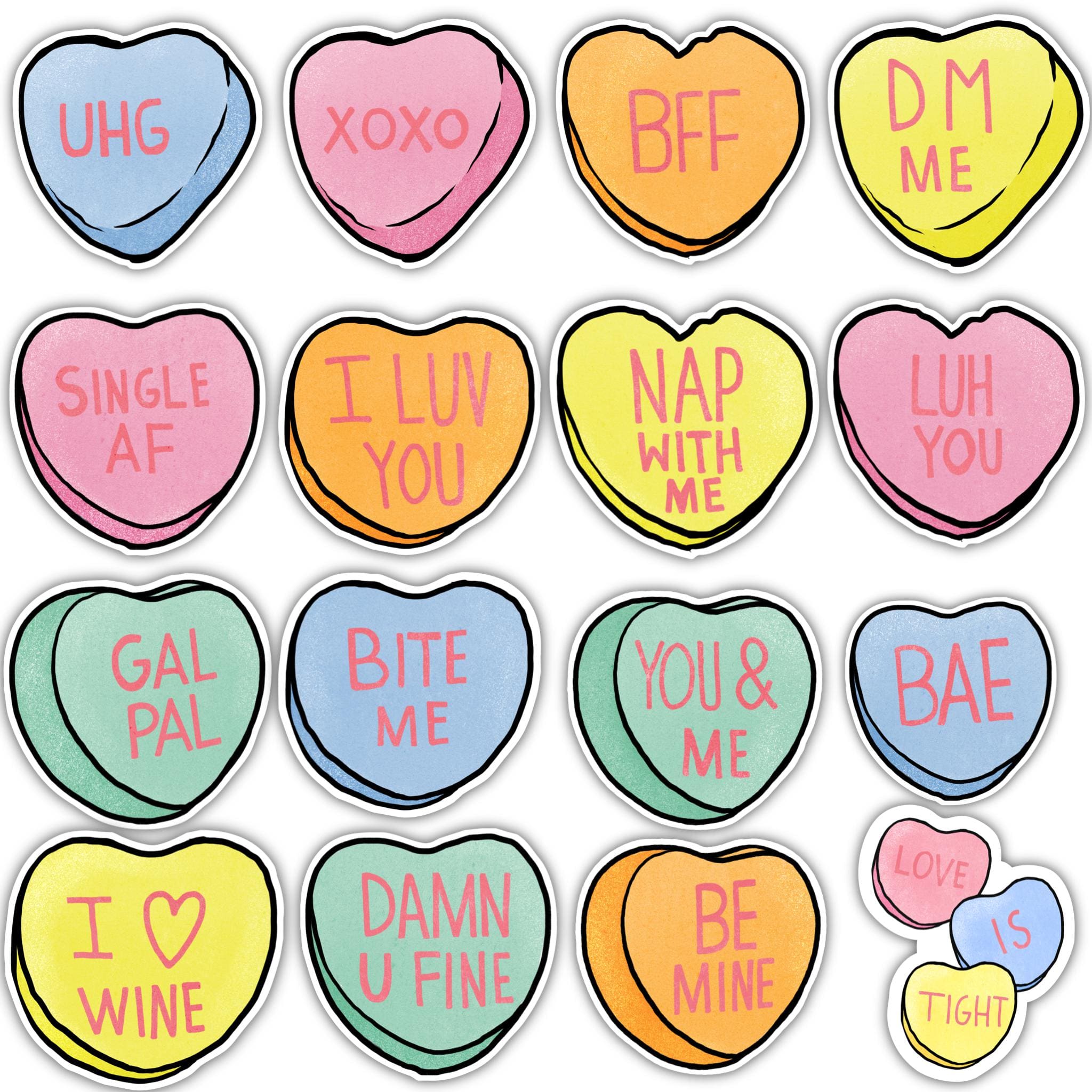 Valentine's Sticker Heart 16 Pack、mySite、elrpsem3k