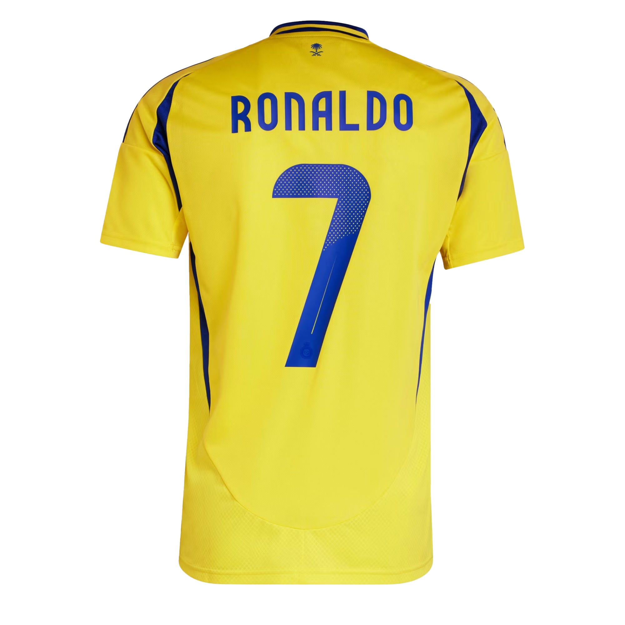 adidas Men's Al Nassr 2024/25 Home Jersey w/ Ronaldo #7 Printing Impact Yellow/Royal Blue、mySite、bottomscart