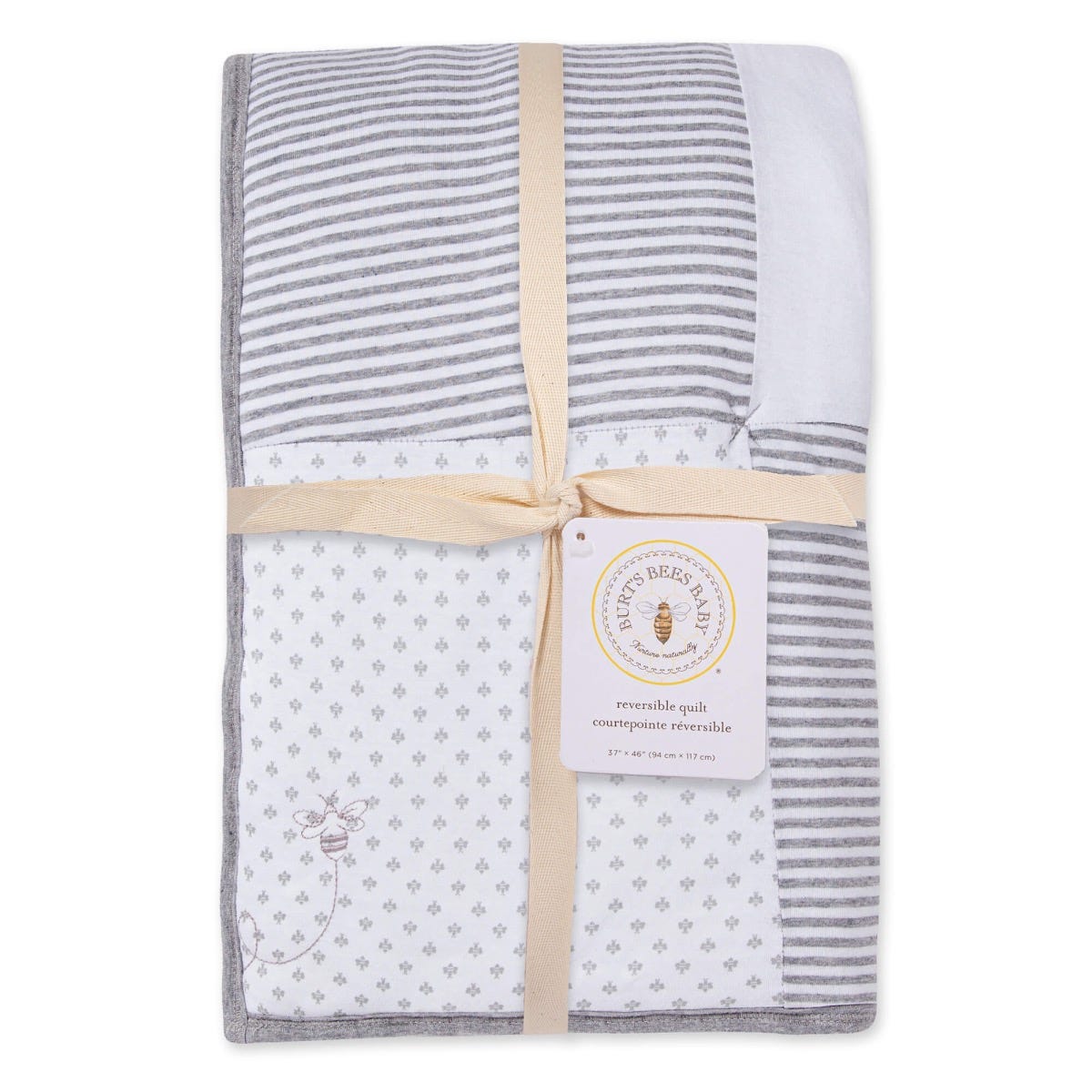  Dottie Bee Organic Cotton Reversible Baby Quilt - Heather Grey、mySite、layawaytickets