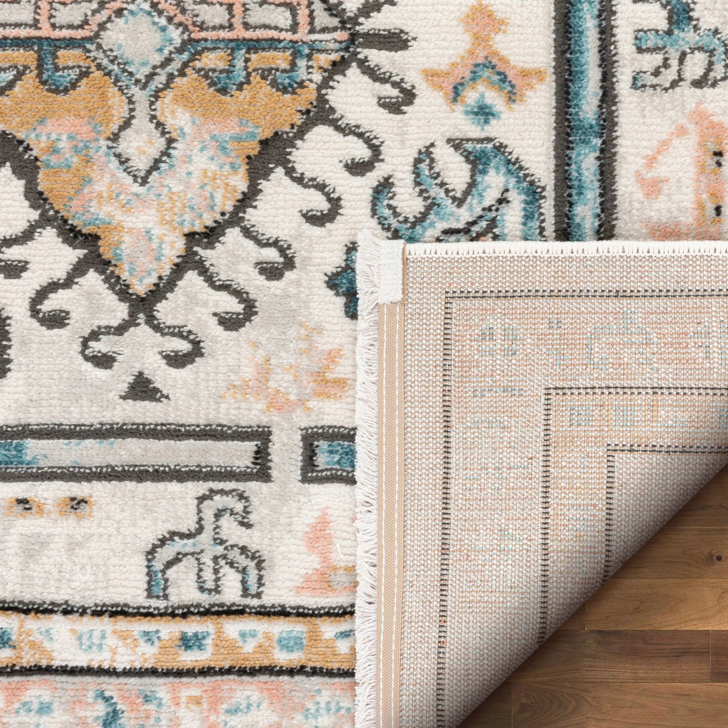 Valeria Bohemian Vintage Oriental Botanical Blue Rug、mySite、gigharbornorthrealestate