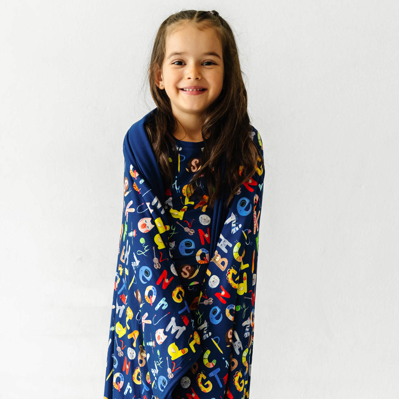 Navy Alphabet Friends Large Cloud Blanket®、mySite、g9winljtr