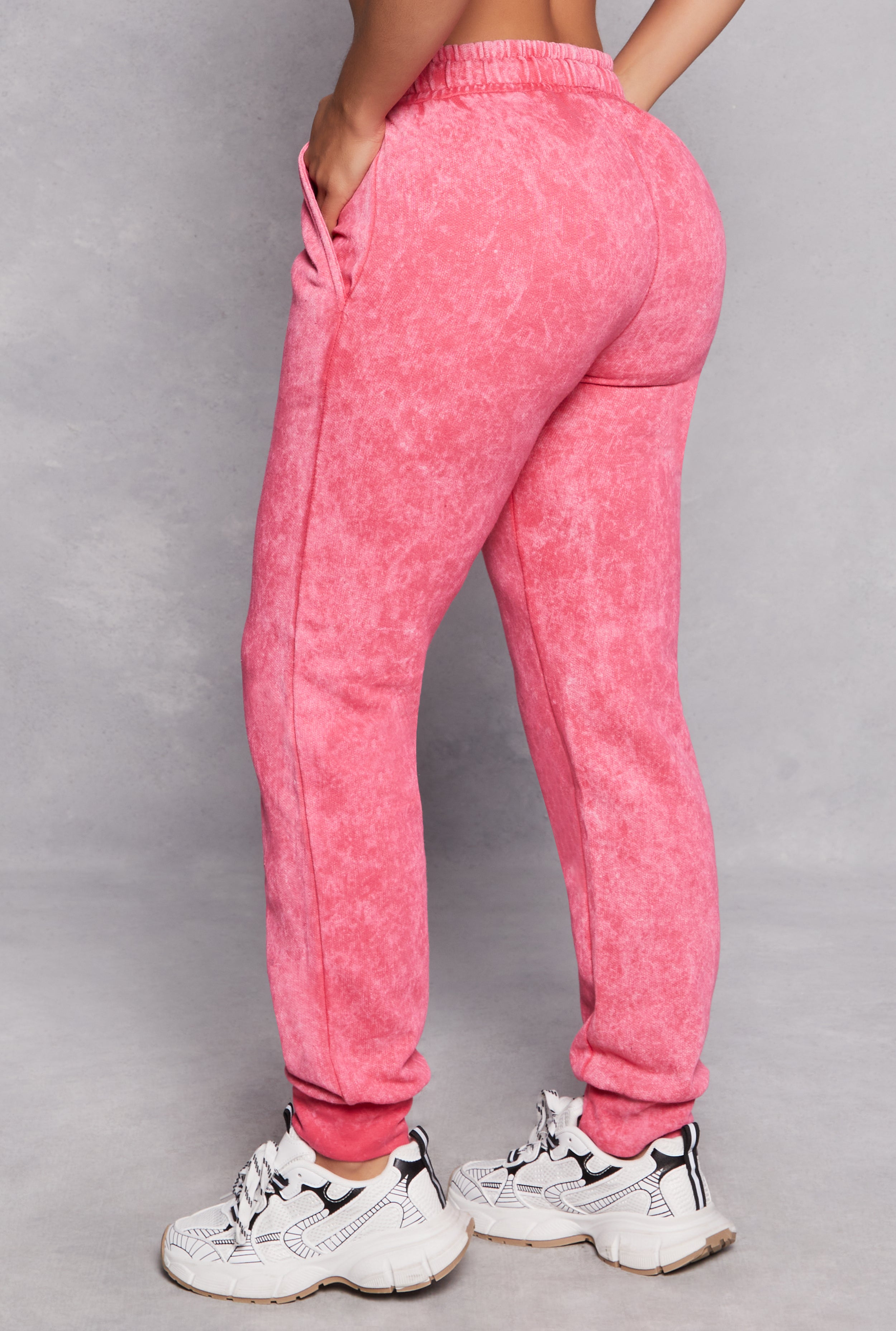 Fleece Acid Wash Drawstring Joggers、mySite、camillekostekn