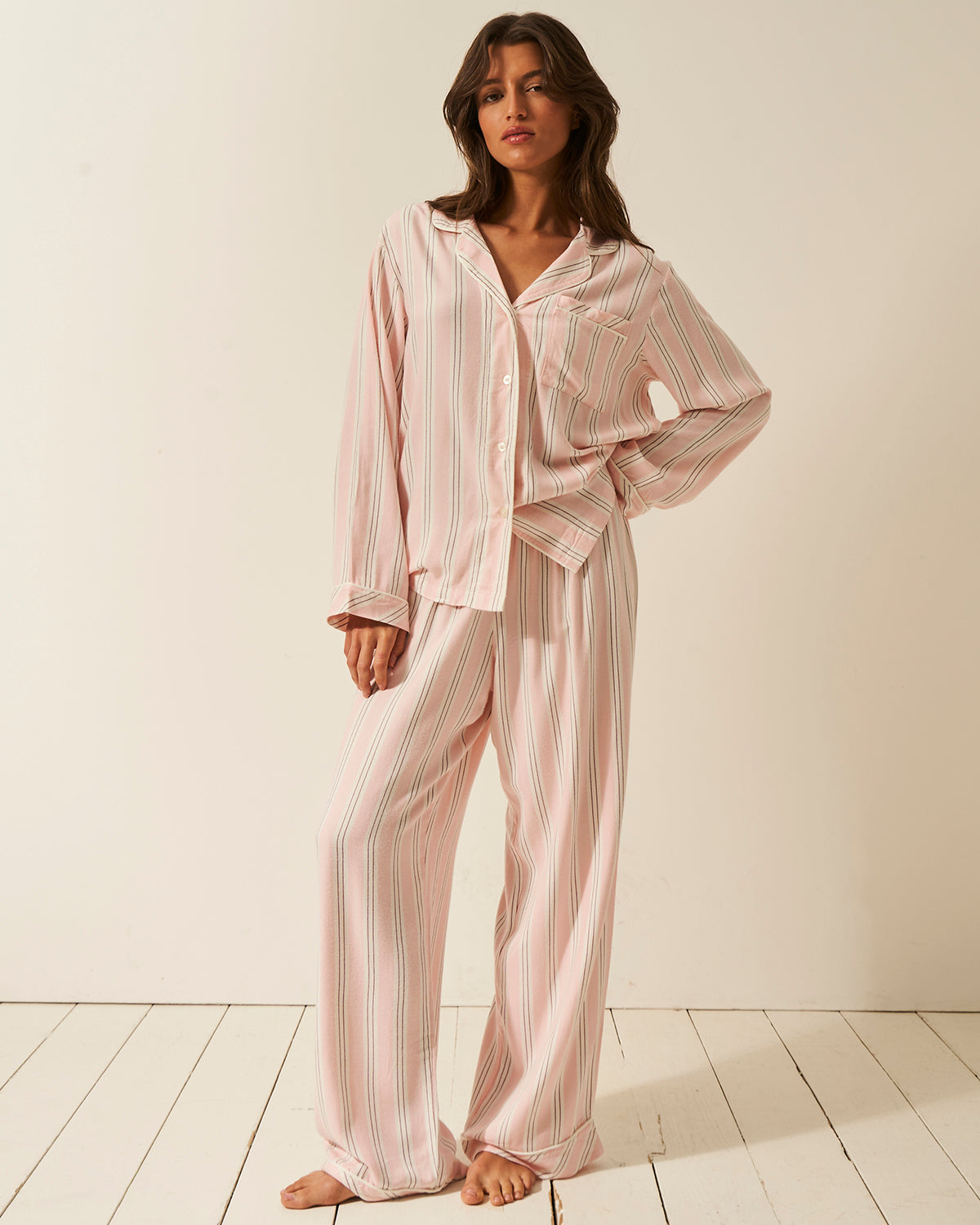 Soft Brushed Woven Pyjama Bottoms - Barneby Gates Pink、mySite、bengalsvssteelers