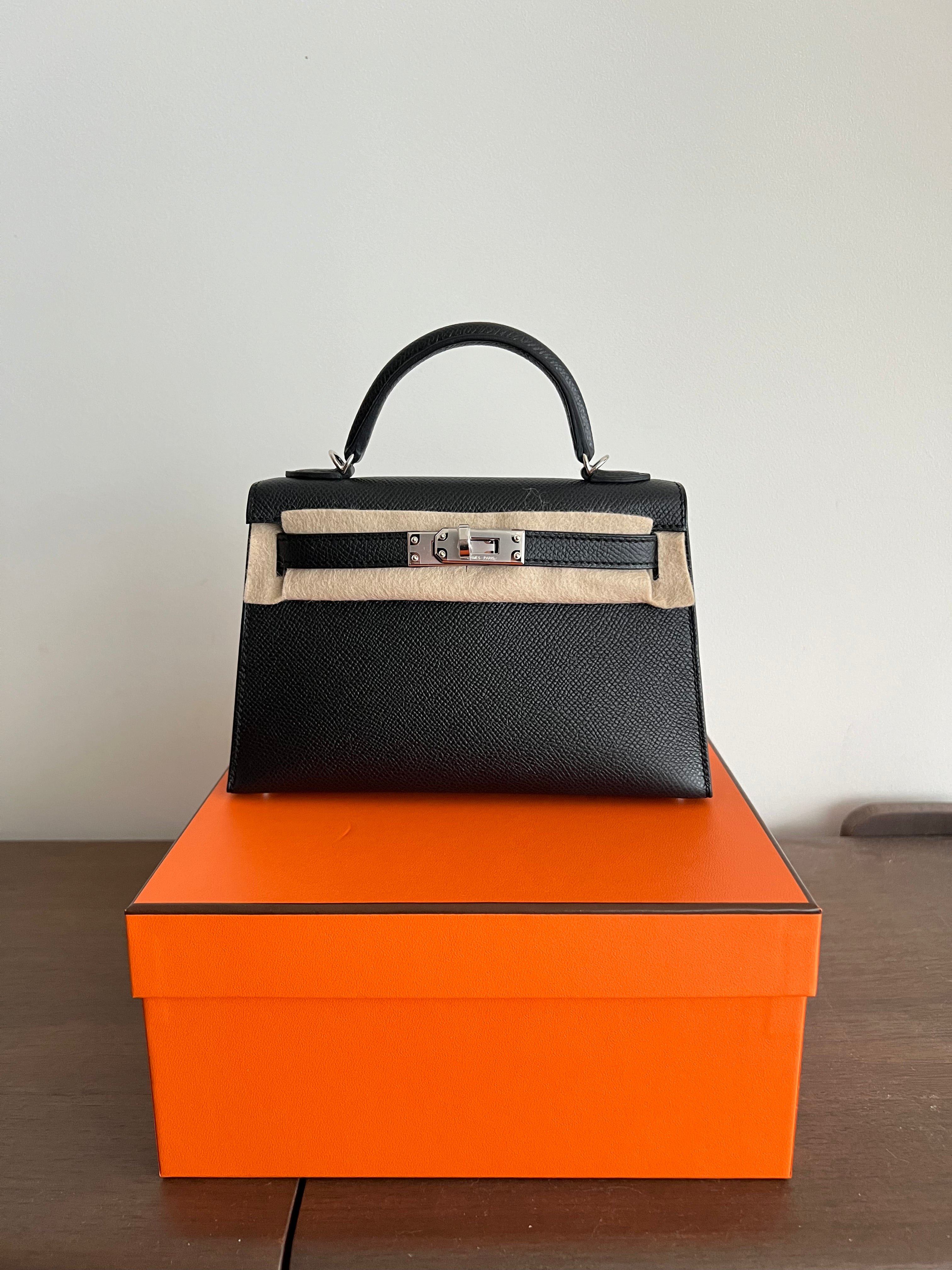 Hermès Mini Kelly 20 Black Epsom PHW、mySite、garminoutage.com
