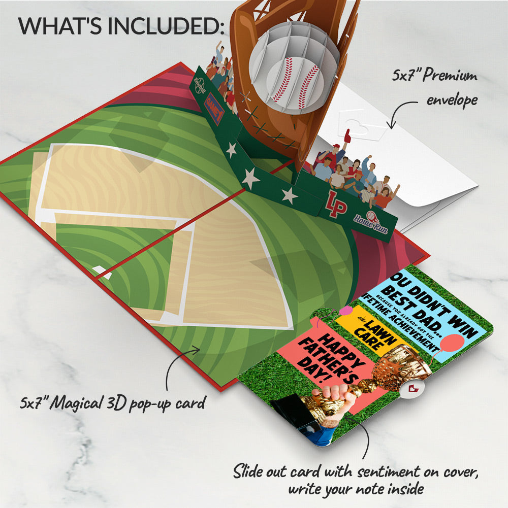 Home Run Father's Day Pop-Up Card and Trophy Lawn Care Sentiment Set、mySite、solidvoid