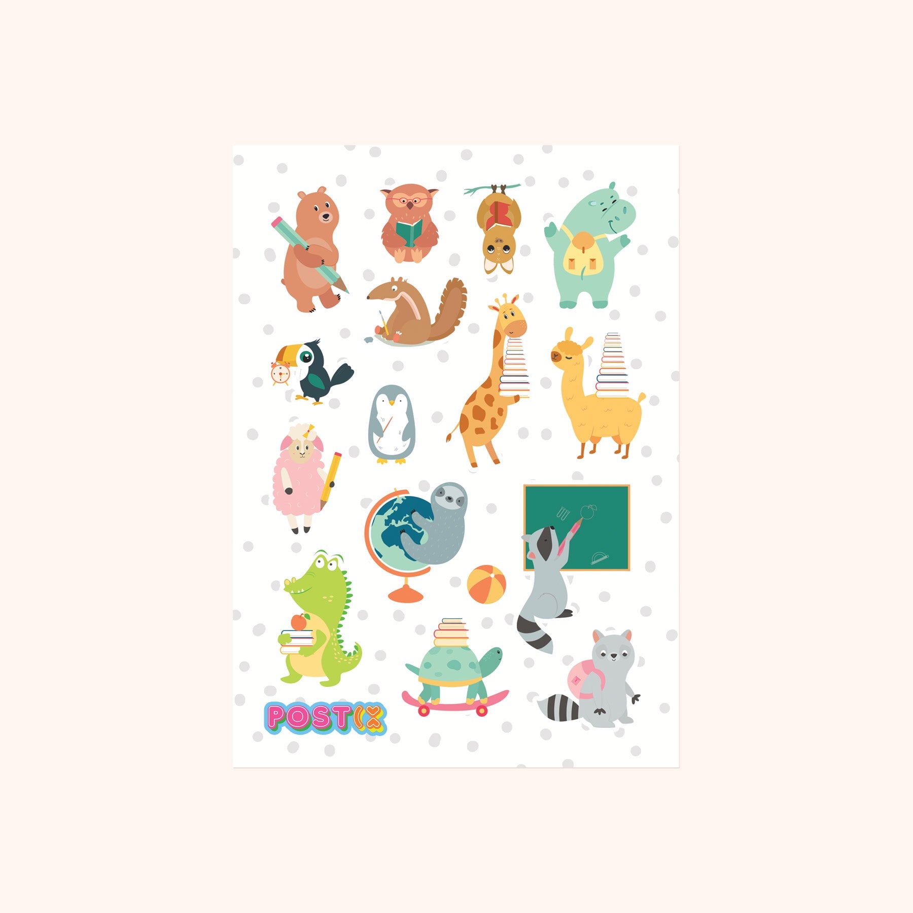  Back to School Animals Sticker Sheet、mySite、ghnorth