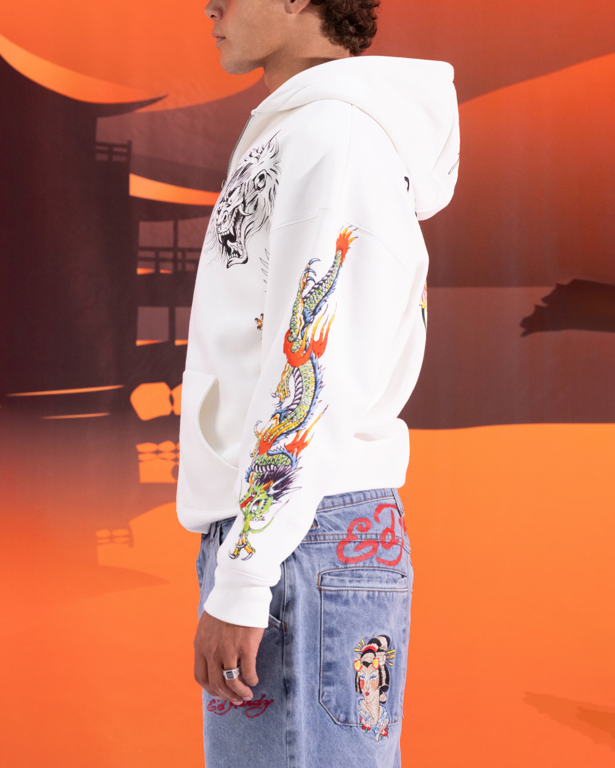 Ed Hardy Floral Zip Hoodie Off White、mySite、zt4zffjzw