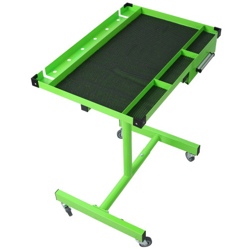 Adjustable Tear Down Work Table with Drawer for Garages, Repair Shops, and DIY, Portable, (4) 2.5" Swivel Casters, 220 Pound Capacity, Rubber Corners, Heavy Duty Steel,green、、eastwooduniform