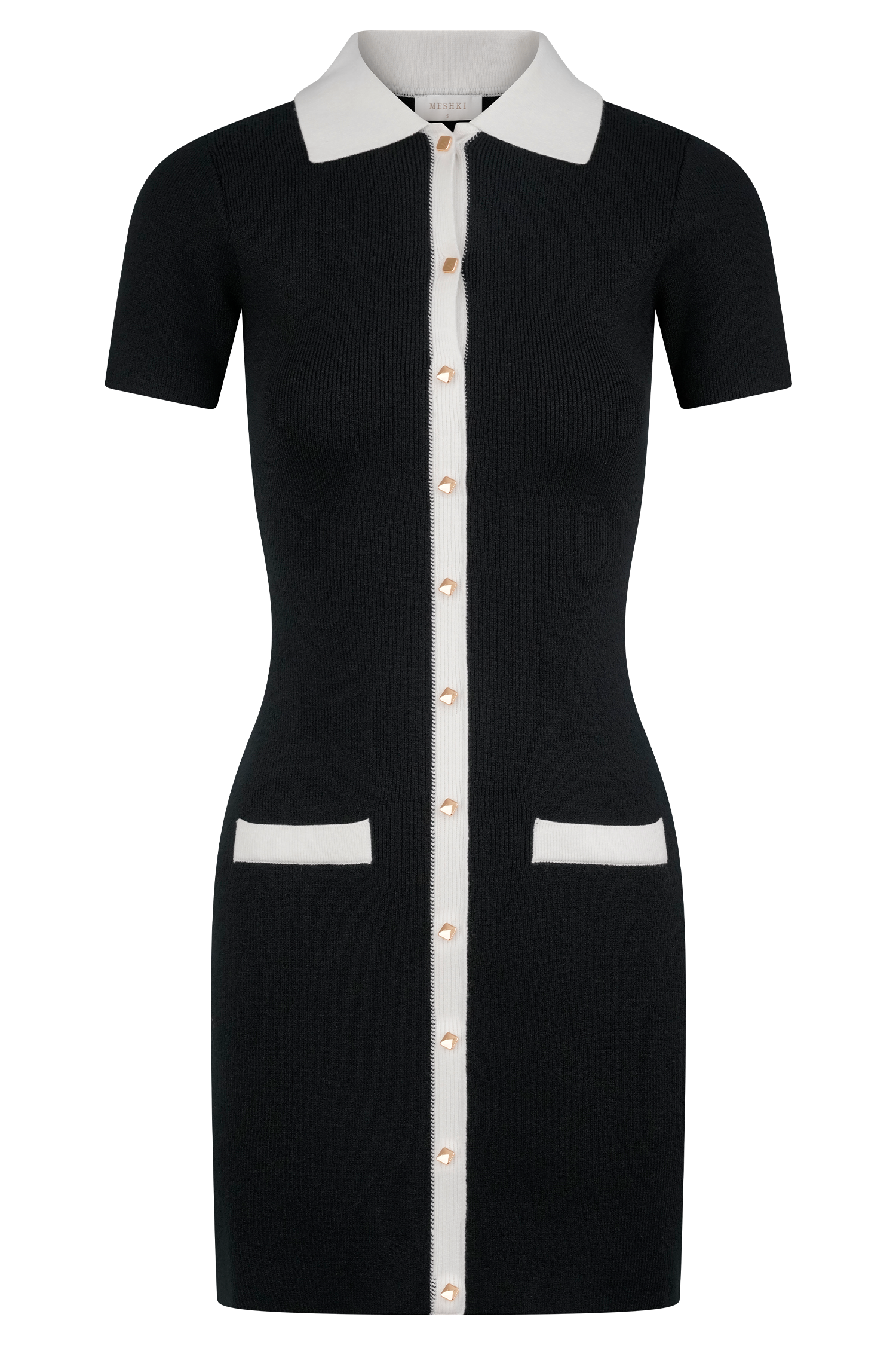 Seema Contrast Mini Dress - Black/White、mySite、solidvoid