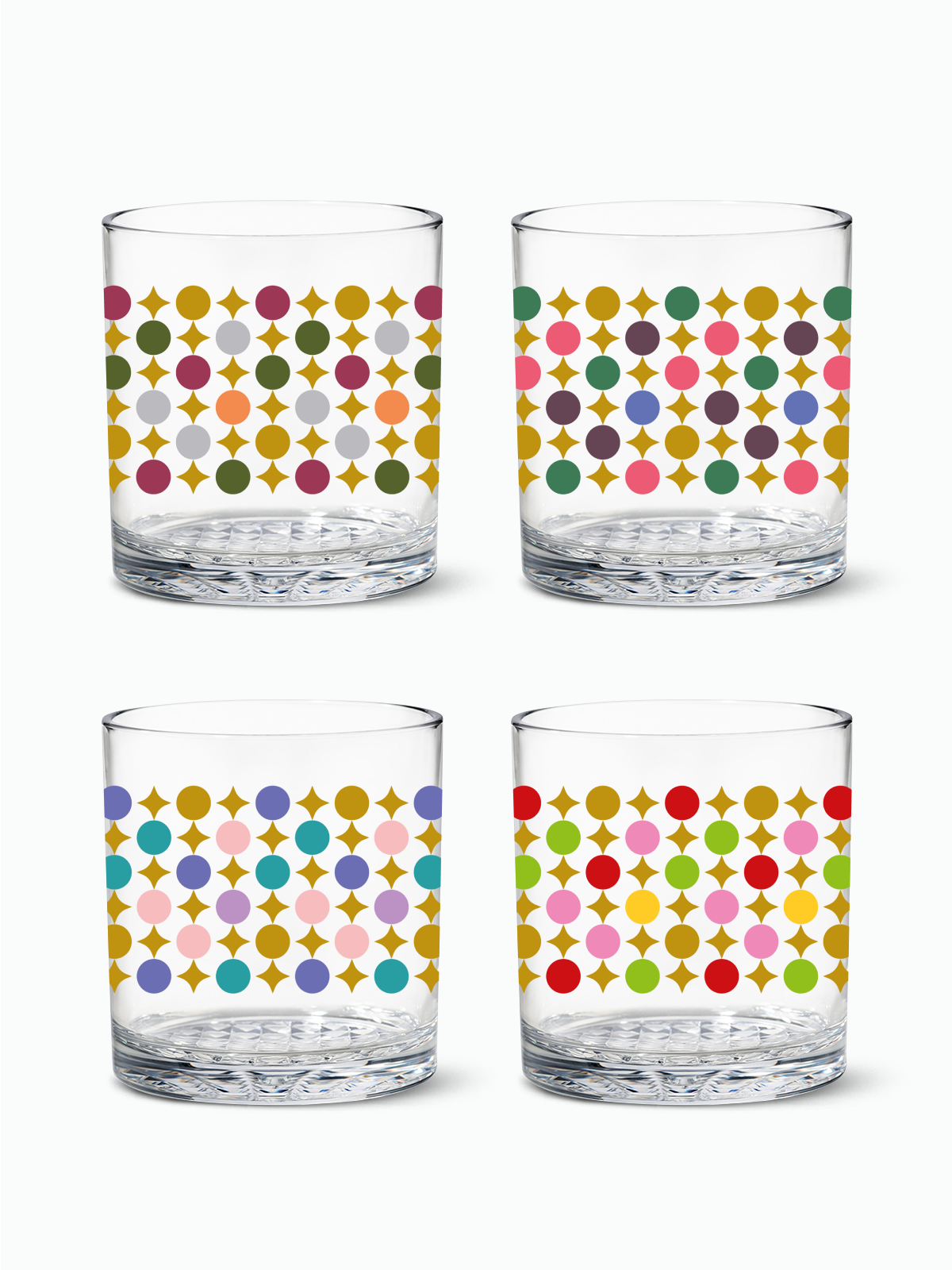 Mid-Century Modern Pattern - RESERVE 12oz Old Fashioned Tritan Copolyester Glass、mySite、camillekostekn