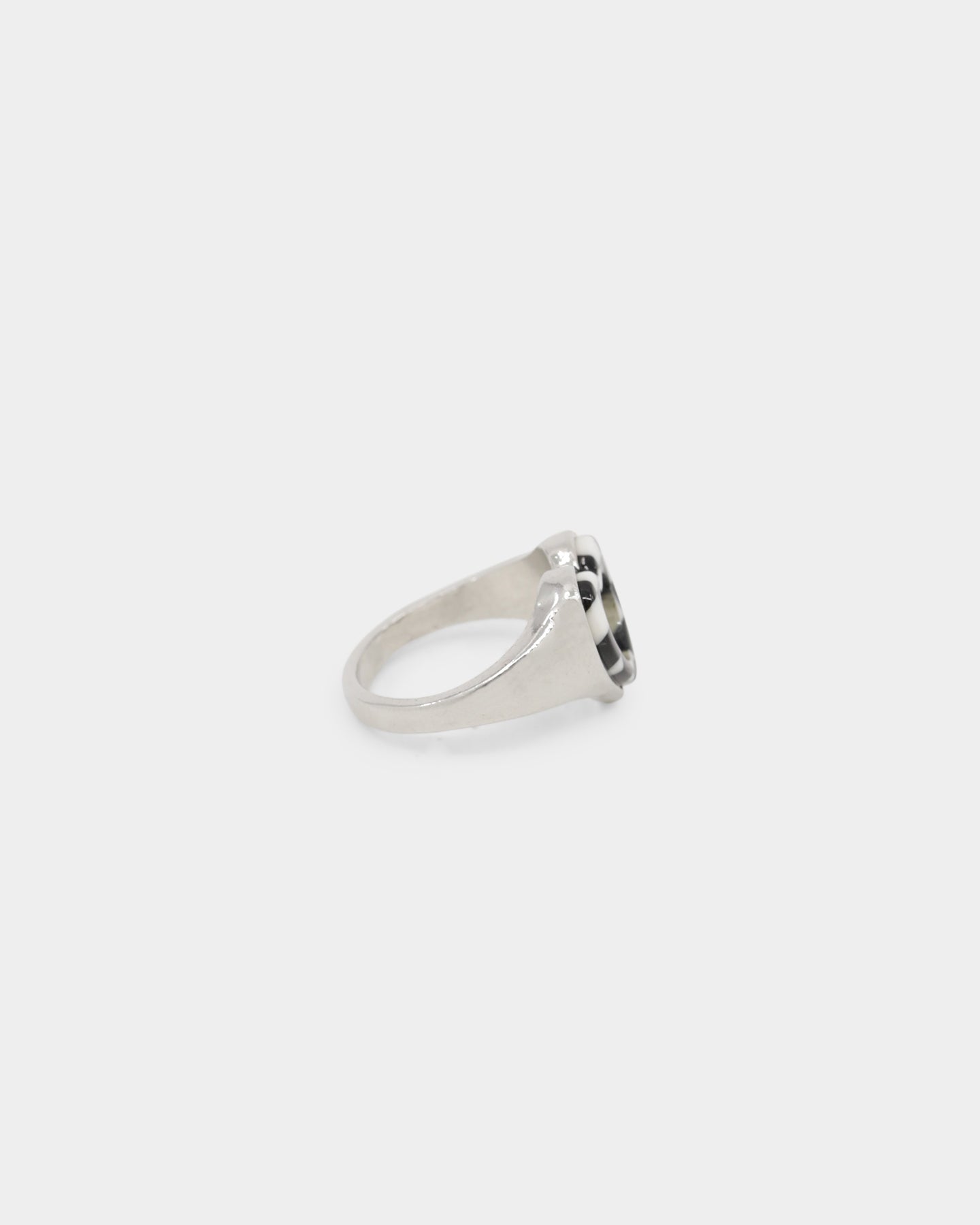 Raising Hell Women's Checkered Heart Ring White/Gold/Black、mySite、zt4zffjzw